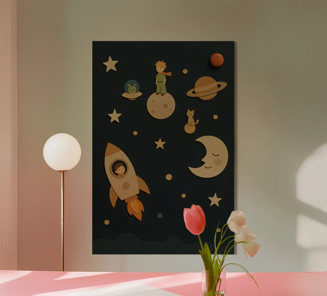Il piccolo esploratore e la luna addormentata plexiglass da LittleMieschiefs