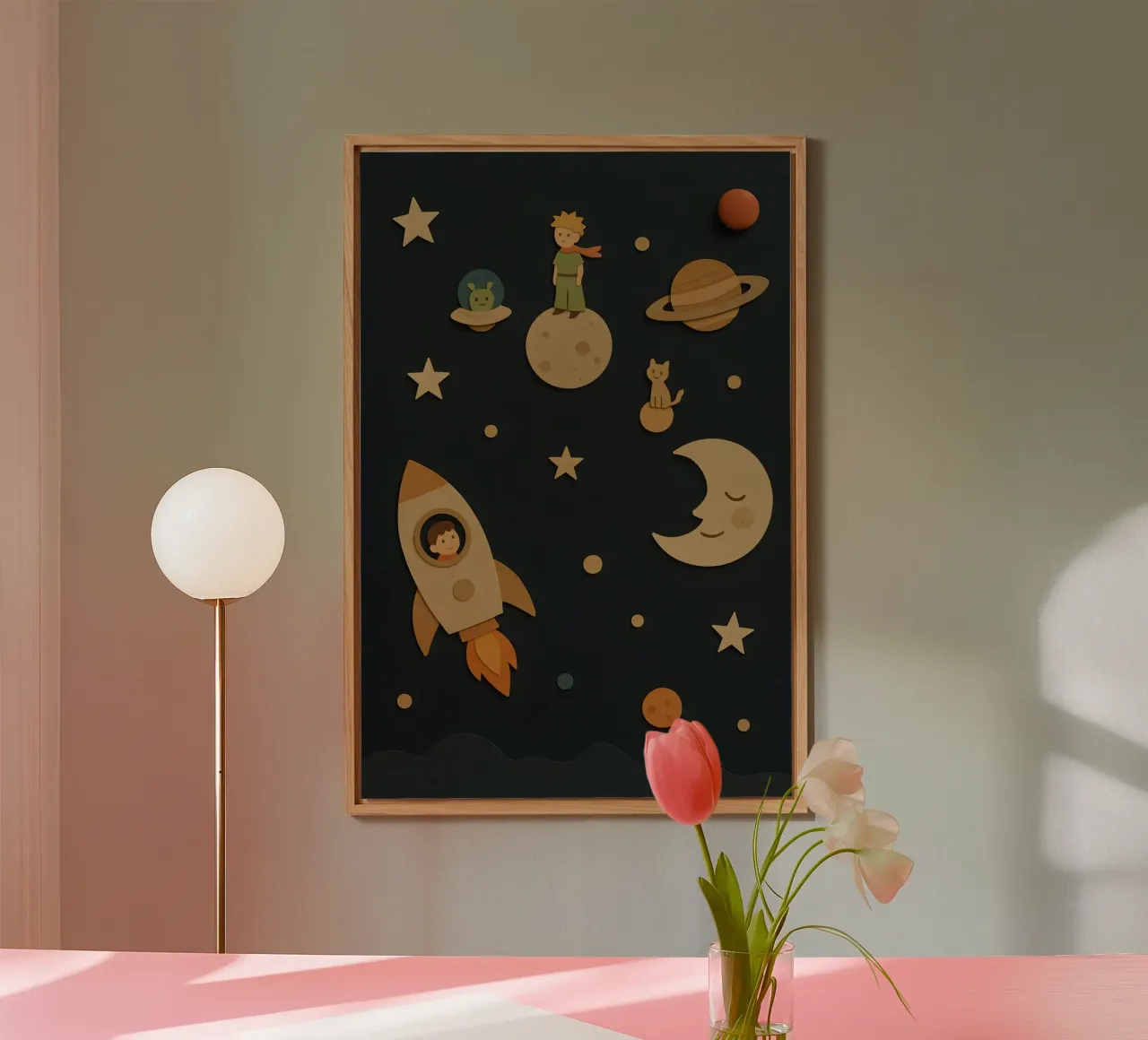 Little Explorer and the Sleepy Moon alu-dibond by LittleMieschiefs
