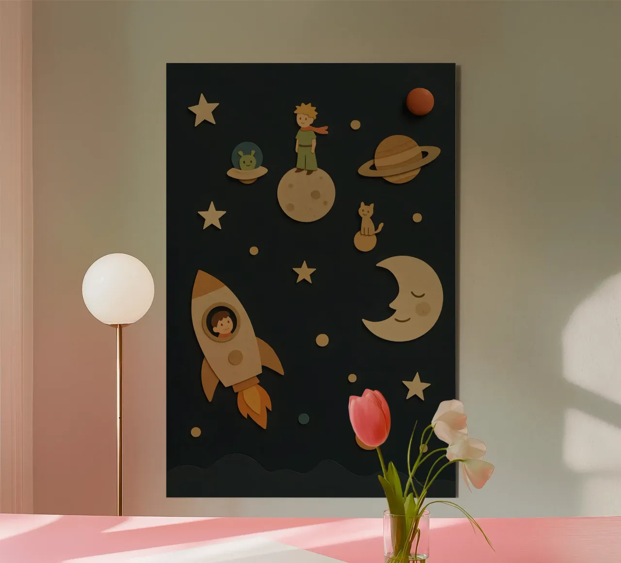 Little Explorer and the Sleepy Moon alu-dibond by LittleMieschiefs