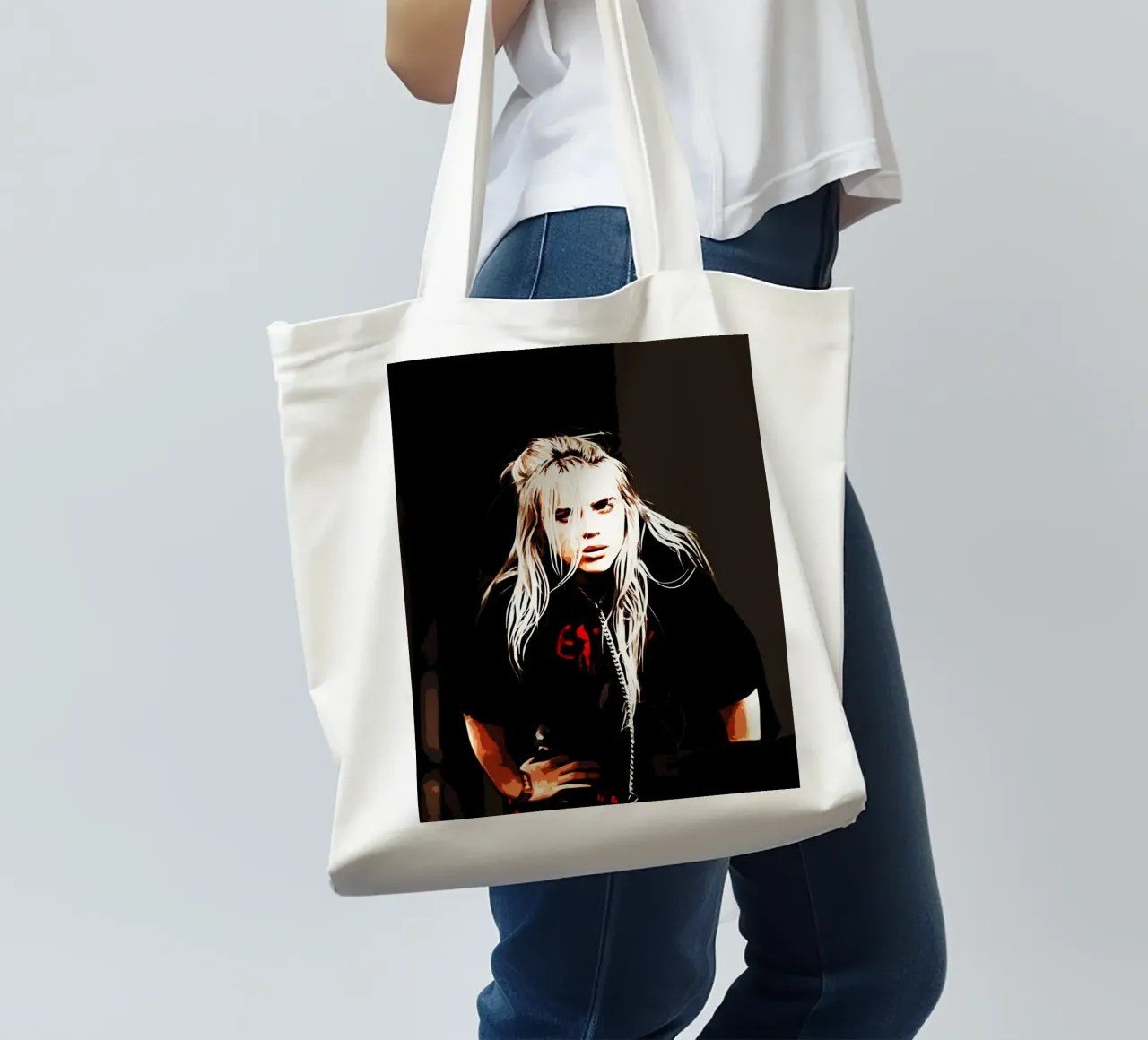 Billie Elish 9 Arte borsa in juta da music soul