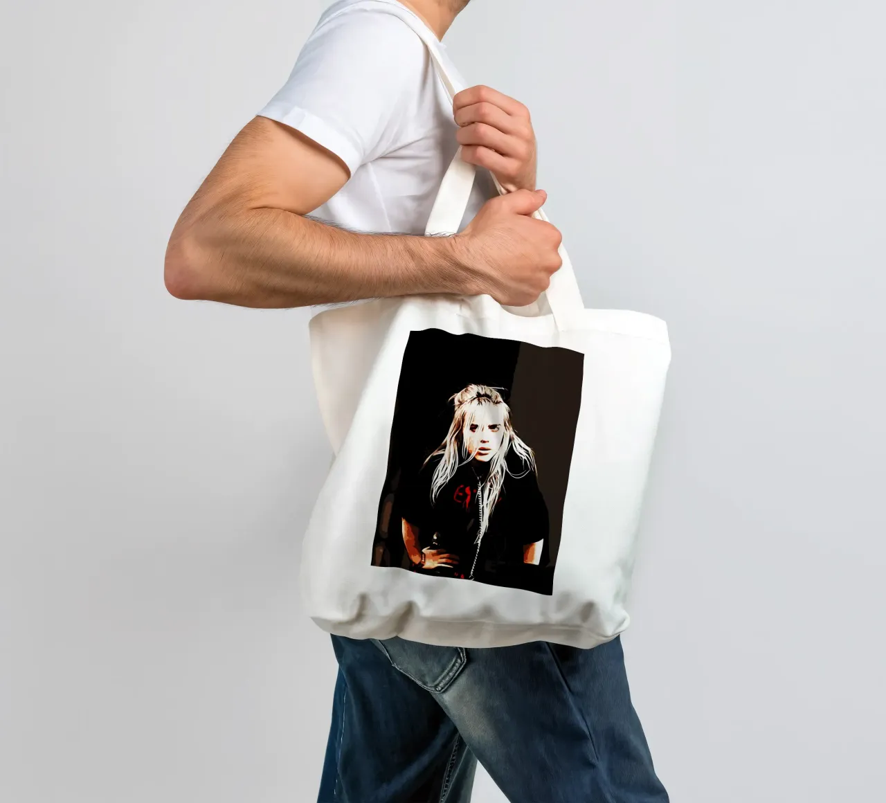 Billie Elish 9 Arte borsa in juta da music soul