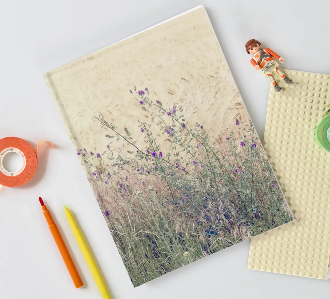 Purple Flowers in Spring Field notebook by KISSA STUDIO