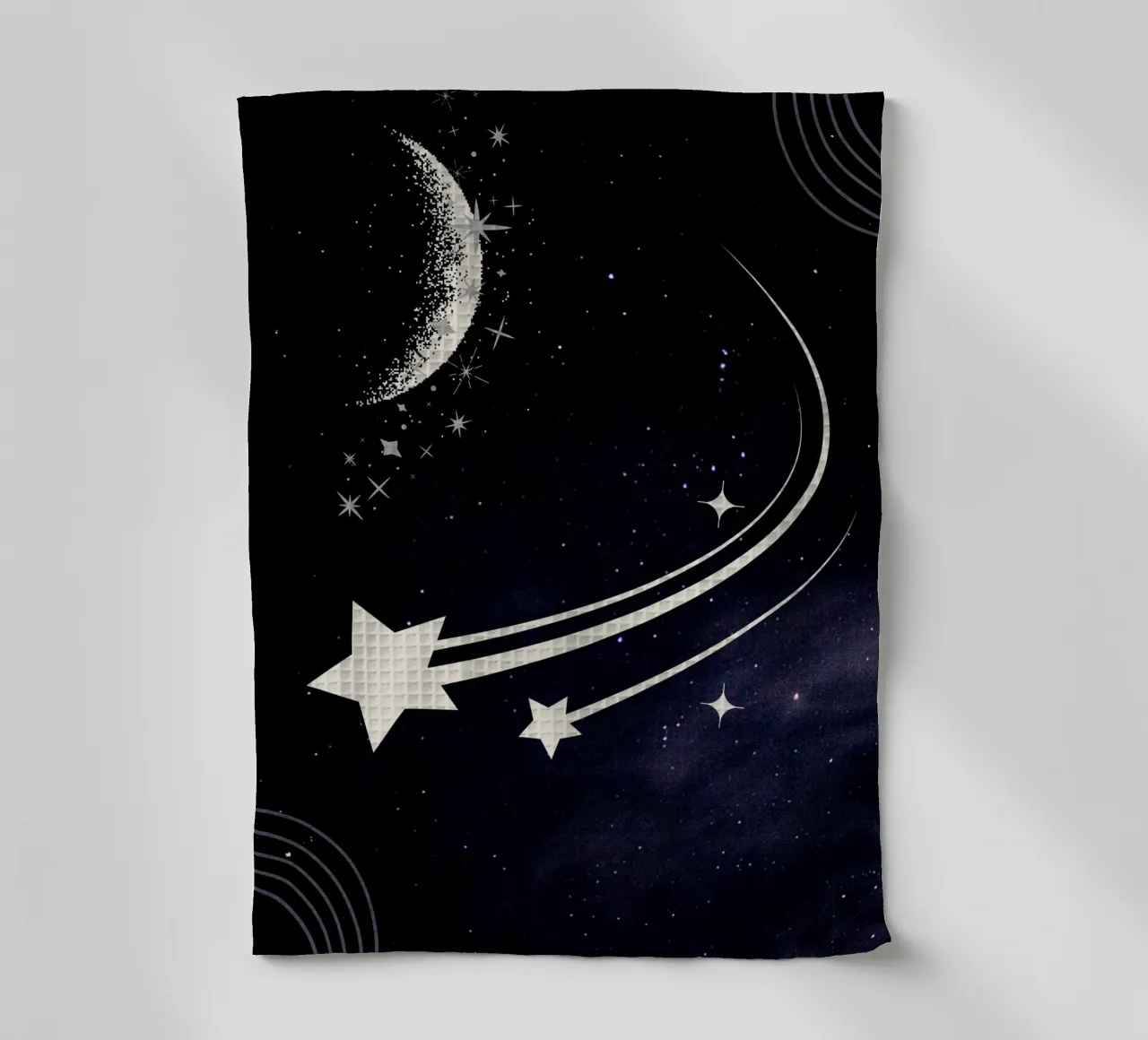 lune étoiles croissant torchon de Creaton