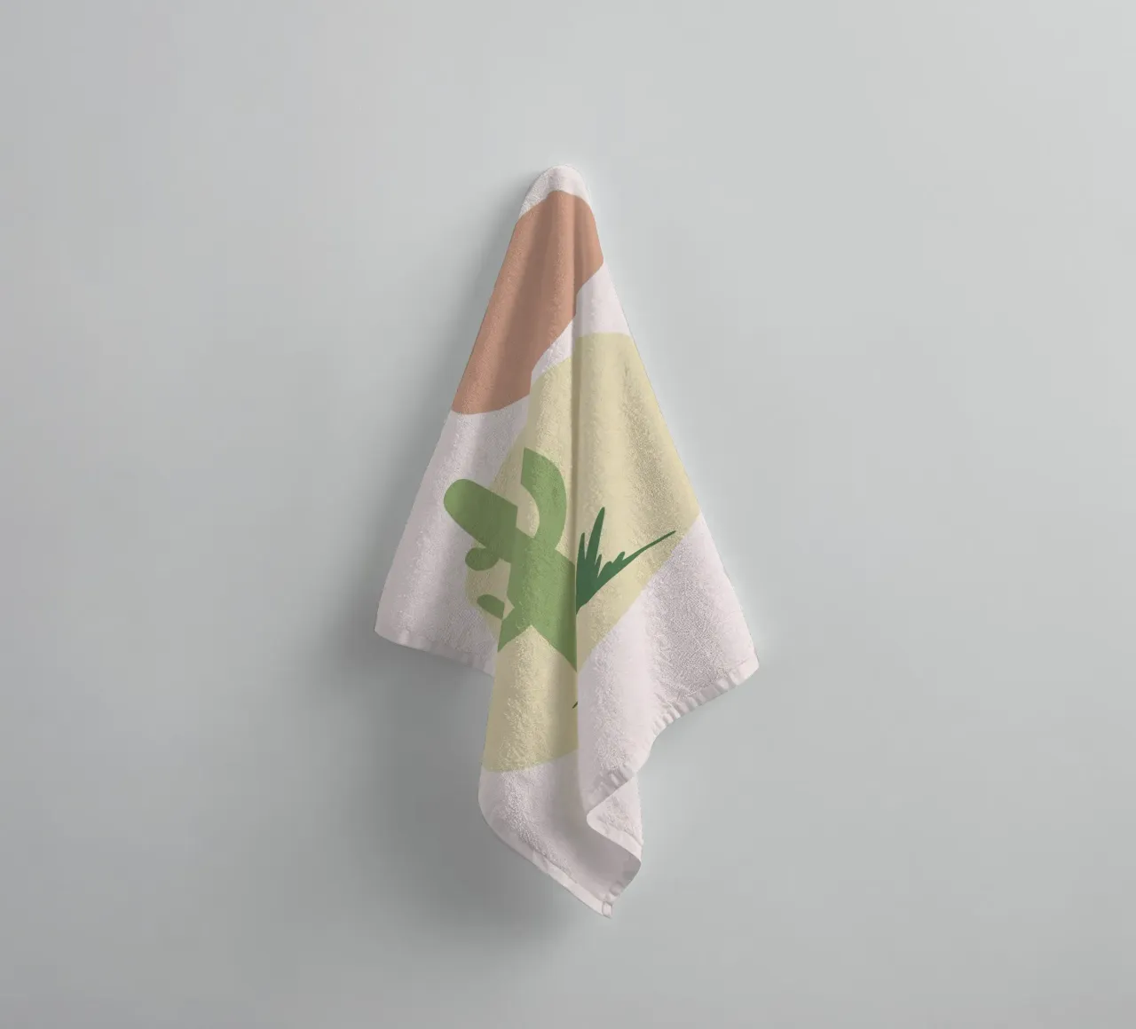 minimal geometry desert plant towel by Creaton