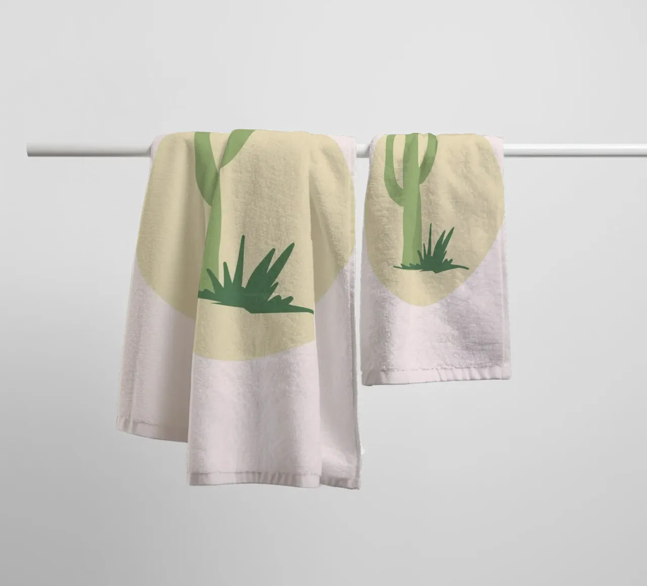minimal geometry desert plant towel by Creaton