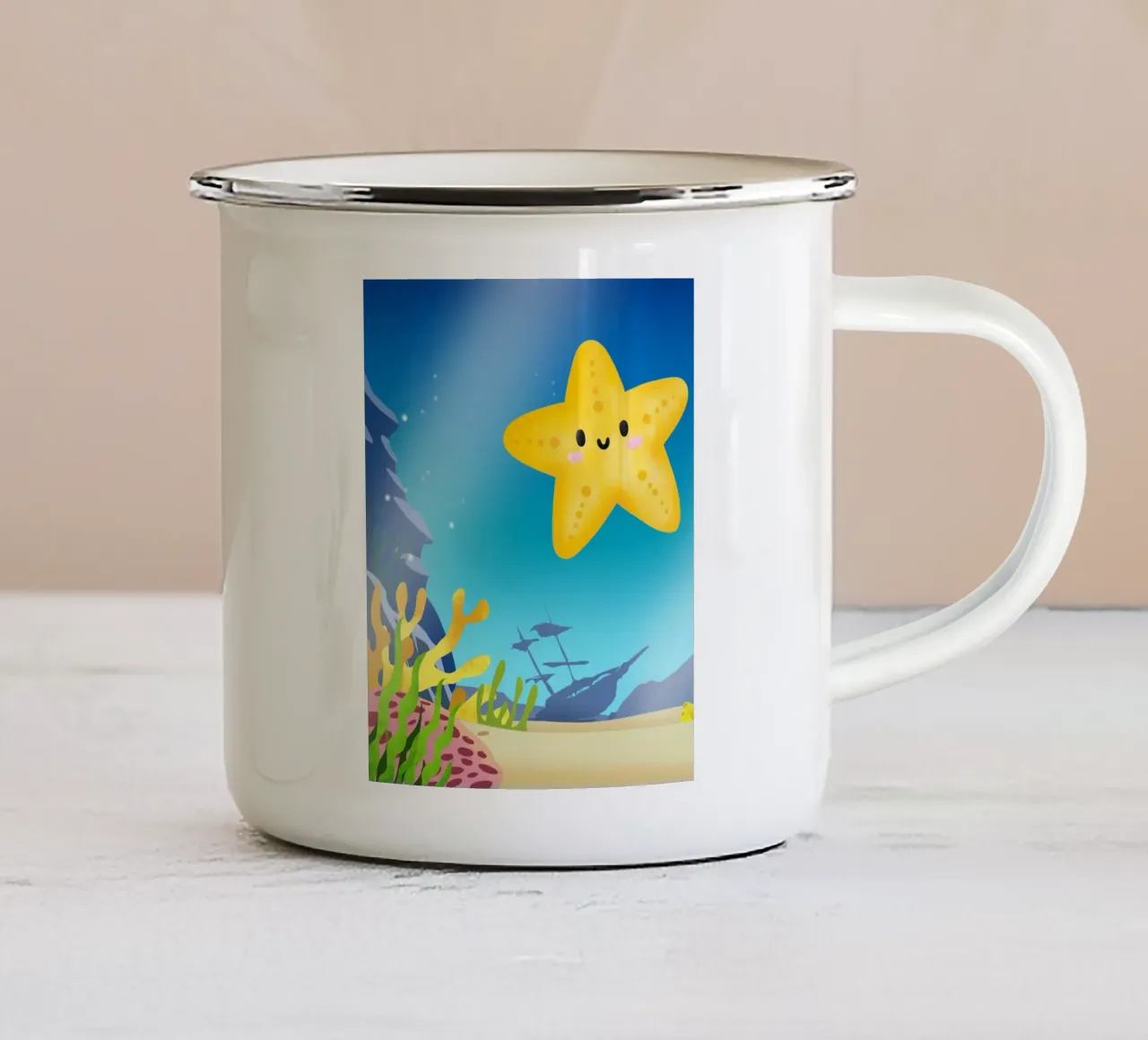 stella marina subacquea tazza in smalto da Creaton
