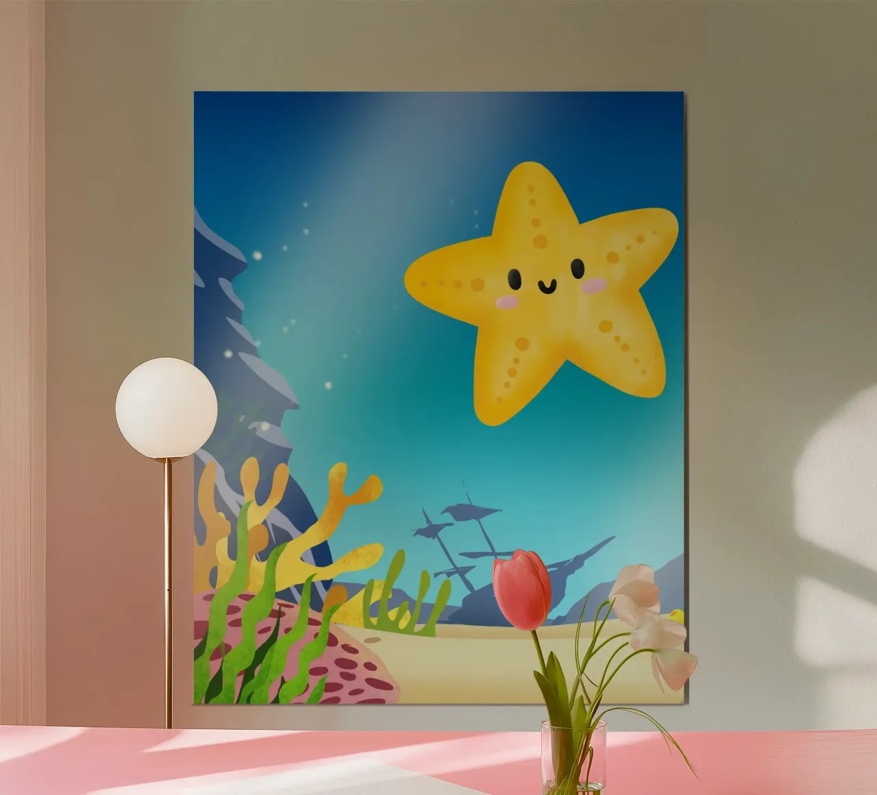 stella marina subacquea poster con telaio in plastica da Creaton