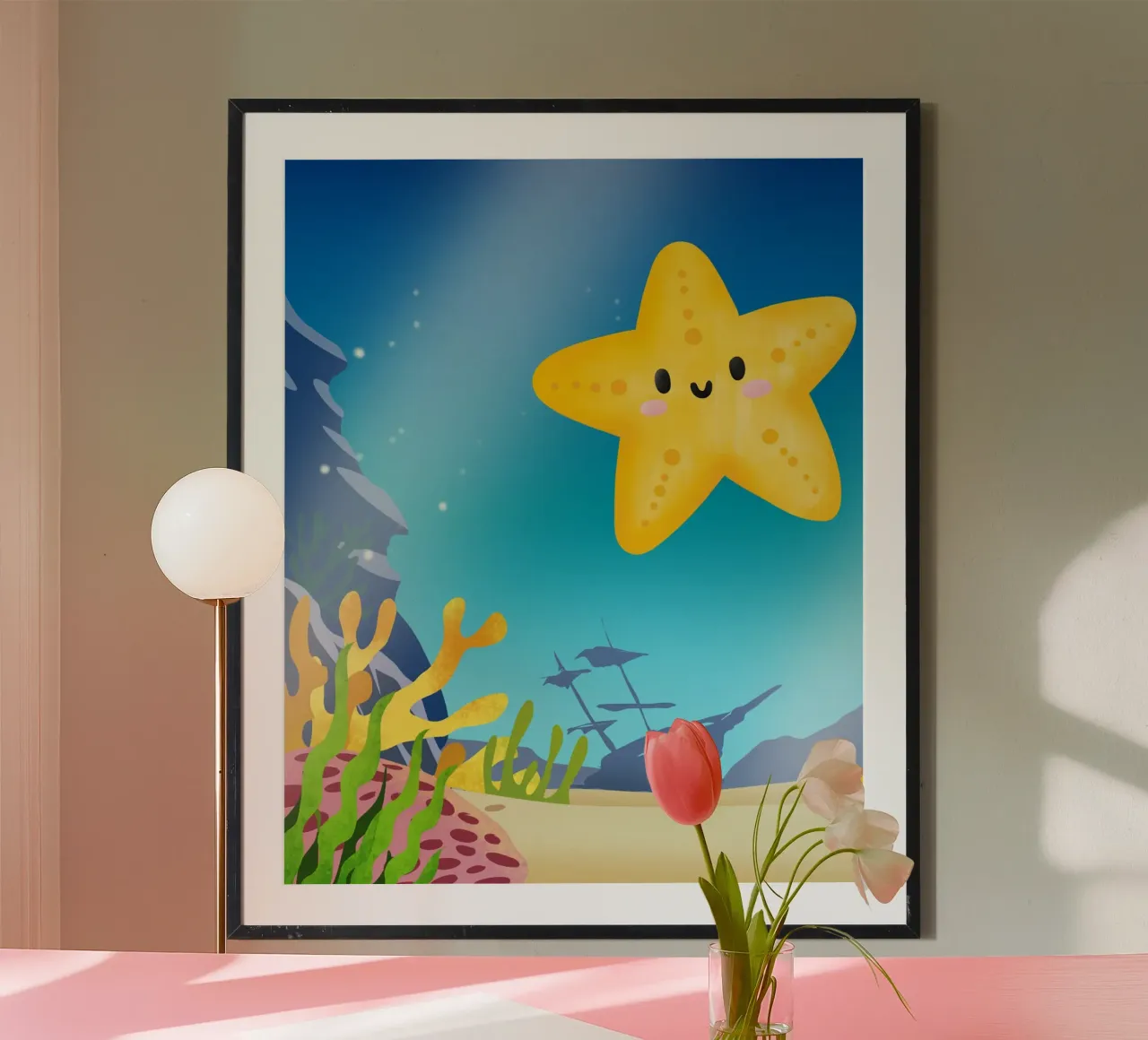 stella marina subacquea poster con telaio in plastica da Creaton
