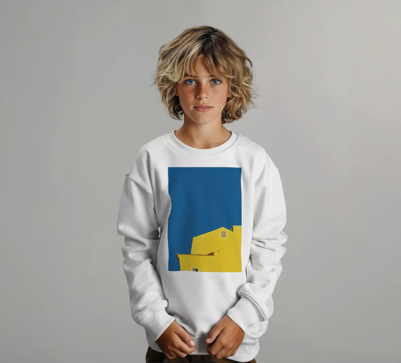 Architettura minimale - Giallo felpa bambino da KISSA STUDIO