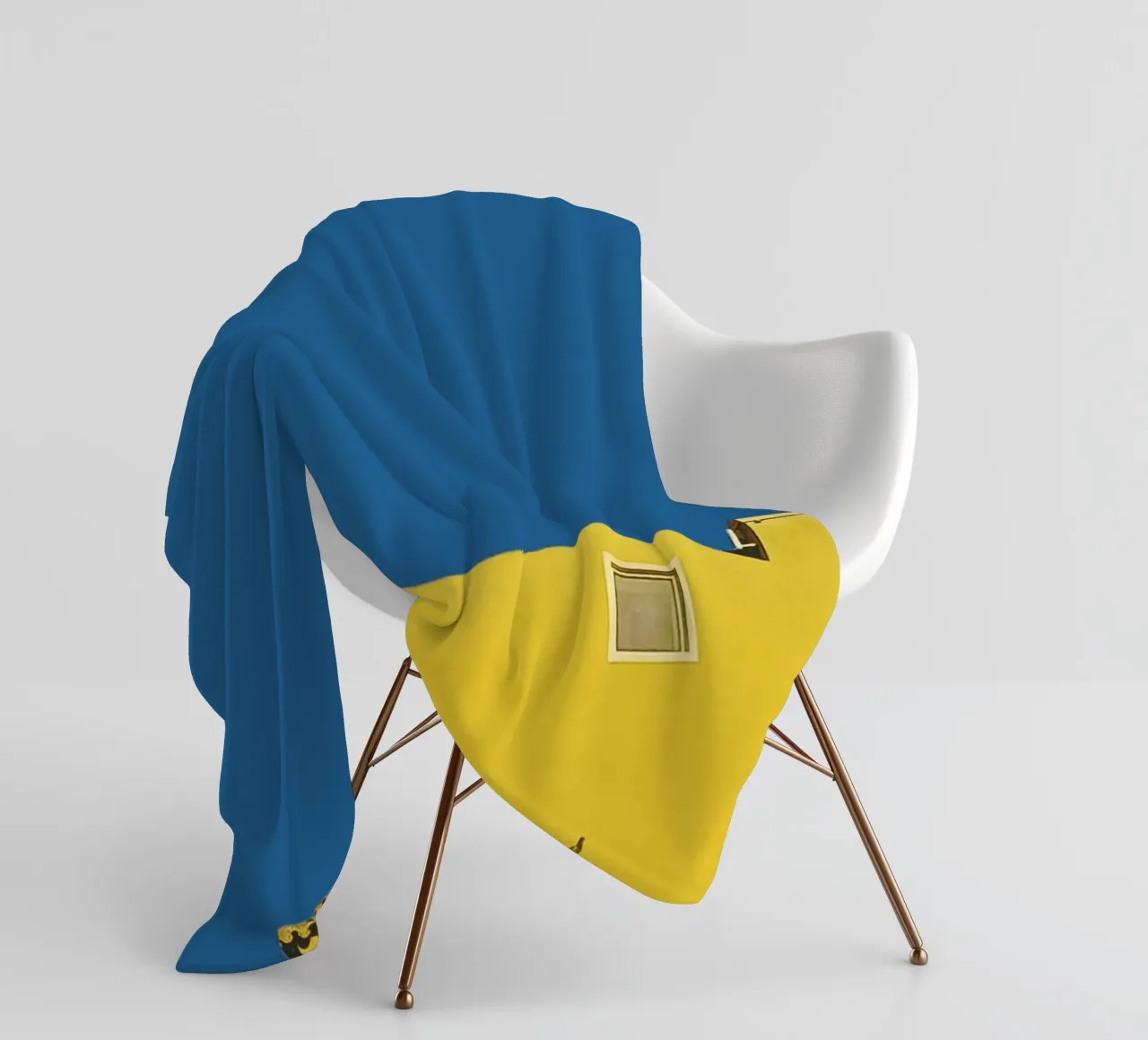 Minimal Architecture - Yellow fleece blanket by KISSA STUDIO
