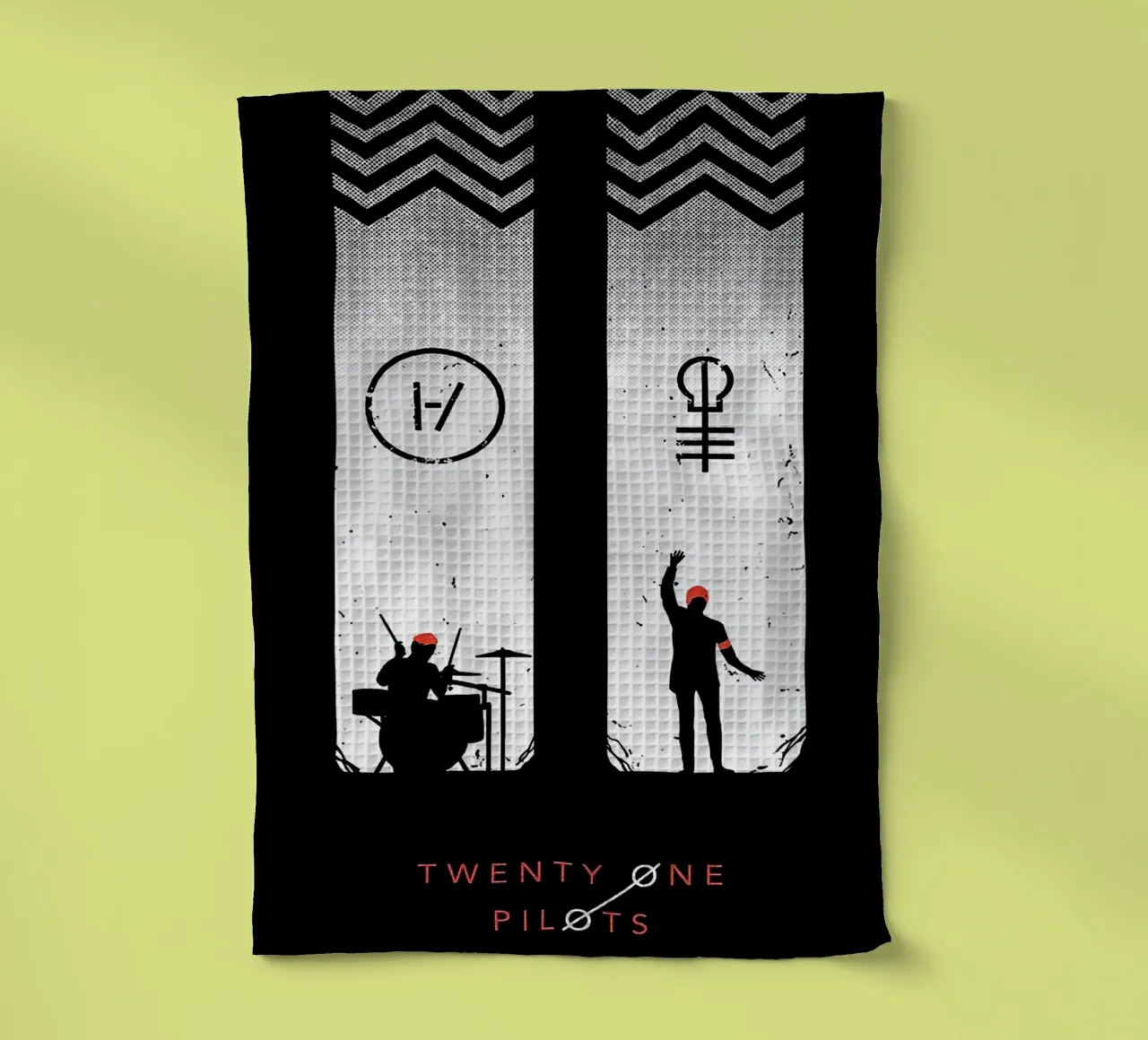 Le groupe Twenty One Pilots torchon de vanhesling
