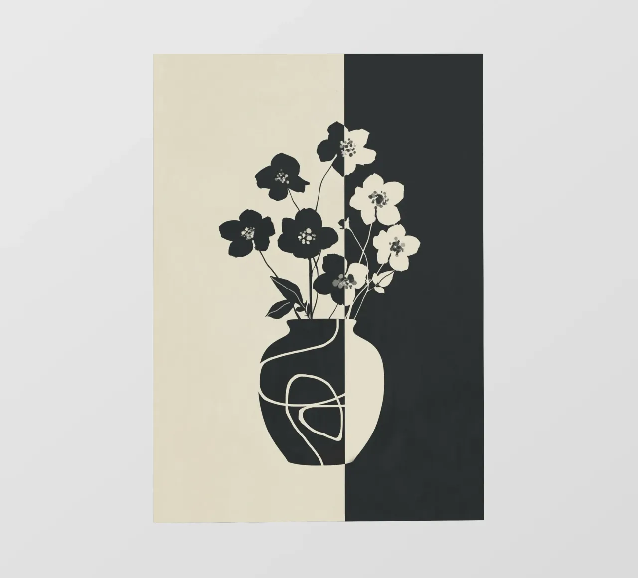Botanical Contrast 1 telo in pvc da cityart