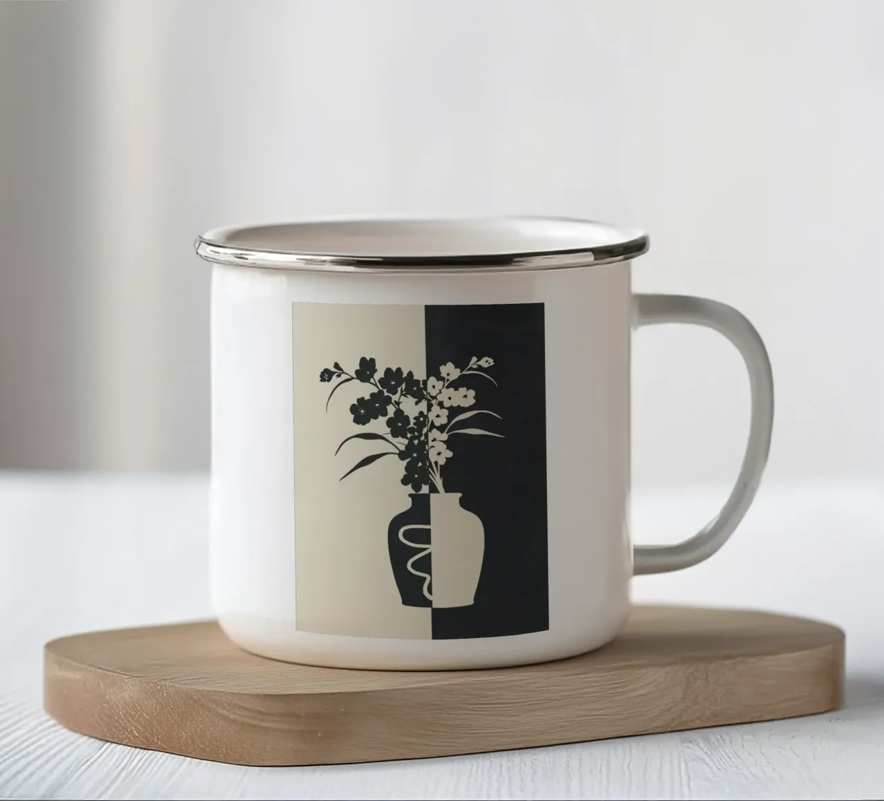 Botanical Contrast 2 tazza in smalto da cityart
