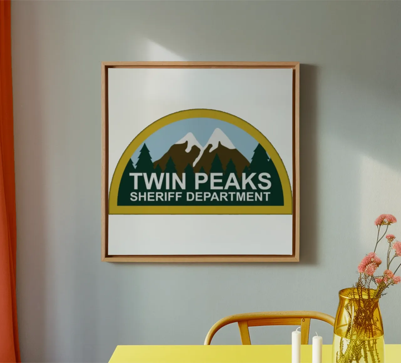 Twins Peaks Zij riff Afdeling canvas met Baklijst van Susanprint