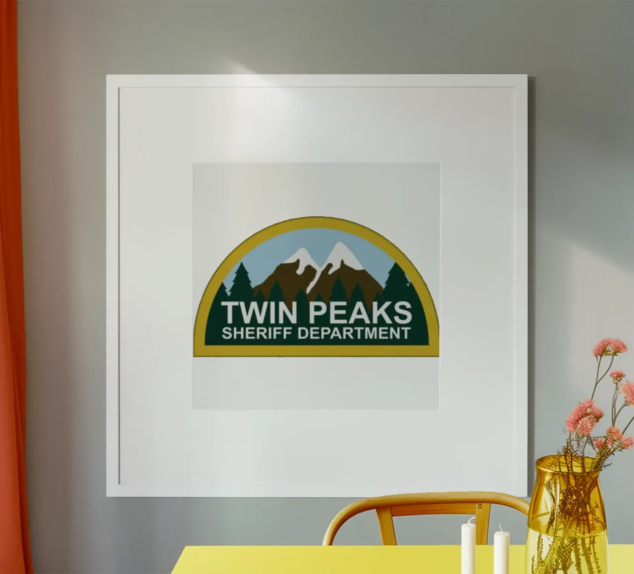 Twins Peaks She riff Department poster con telaio in alluminio da Susanprint