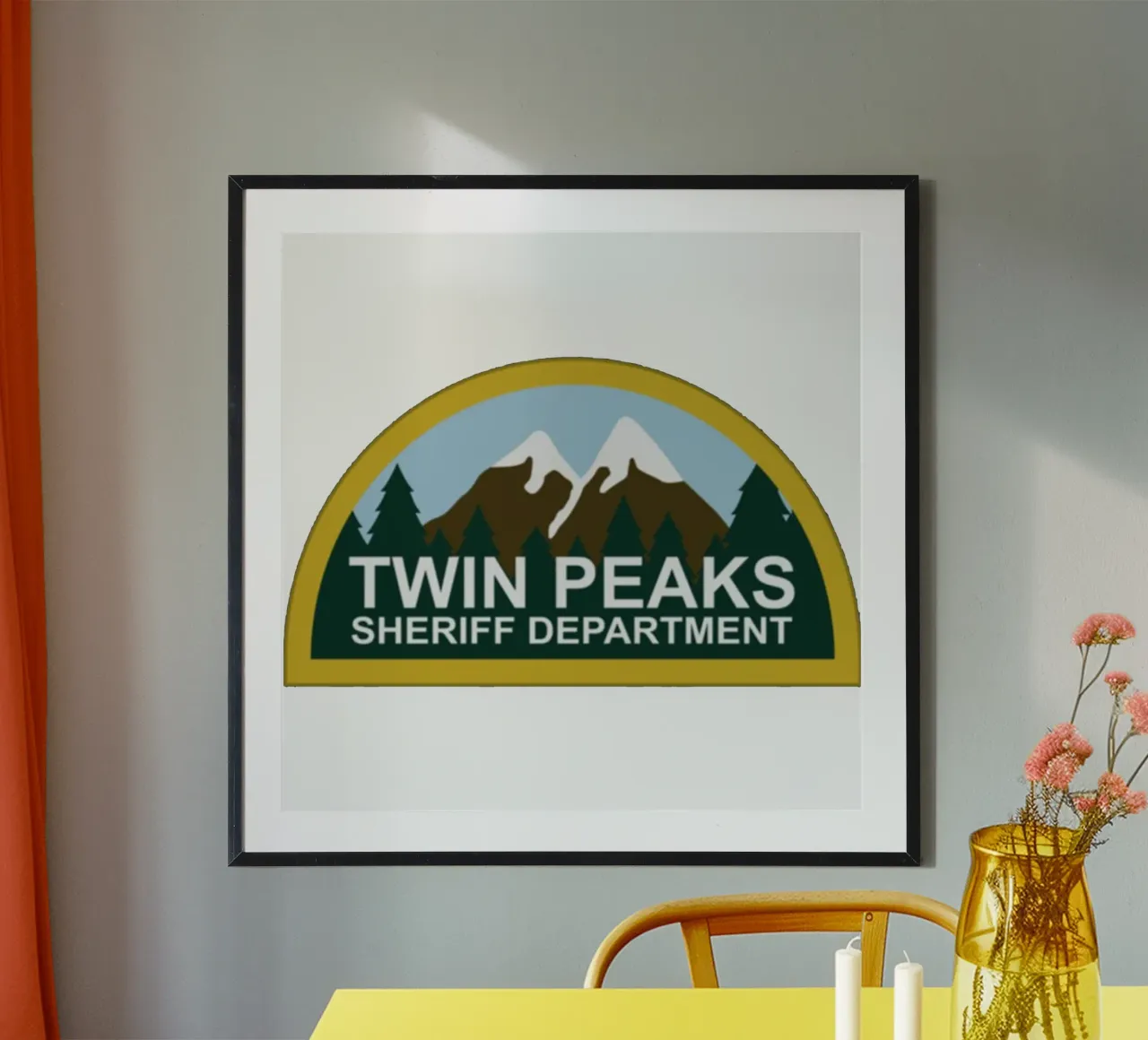 Twins Peaks She riff Department poster con telaio in alluminio da Susanprint