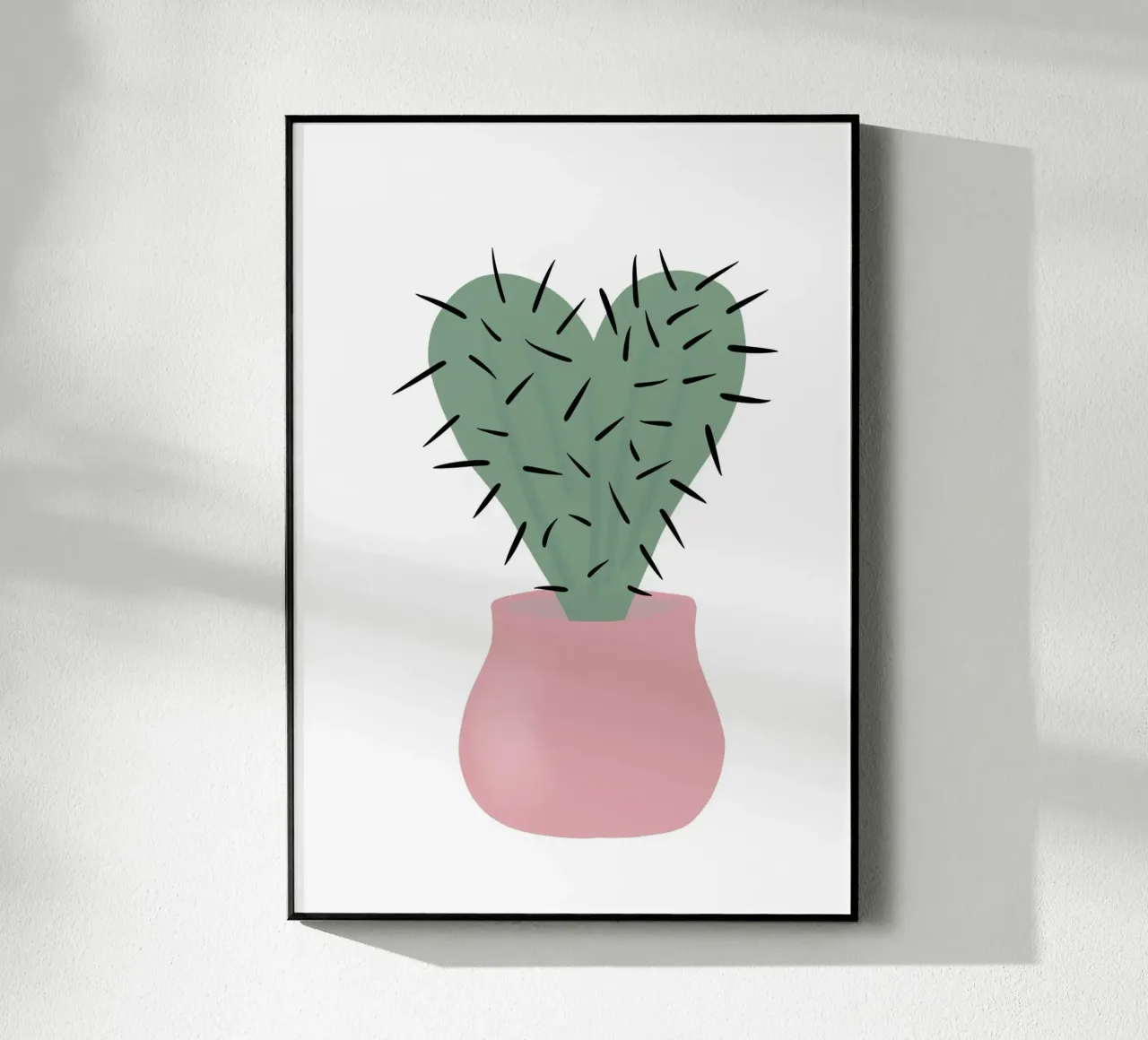 Poster rosa Hello Cute Cactus plexiglass da Mint Illustrations Pastels