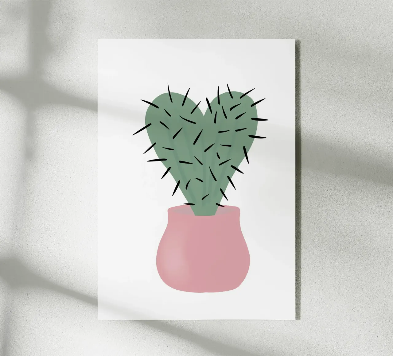 Poster rosa Hello Cute Cactus plexiglass da Mint Illustrations Pastels