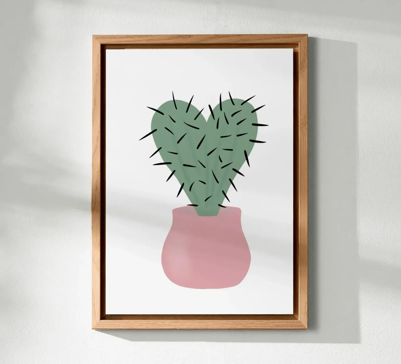 Poster rosa Hello Cute Cactus alluminio dibond da Mint Illustrations Pastels