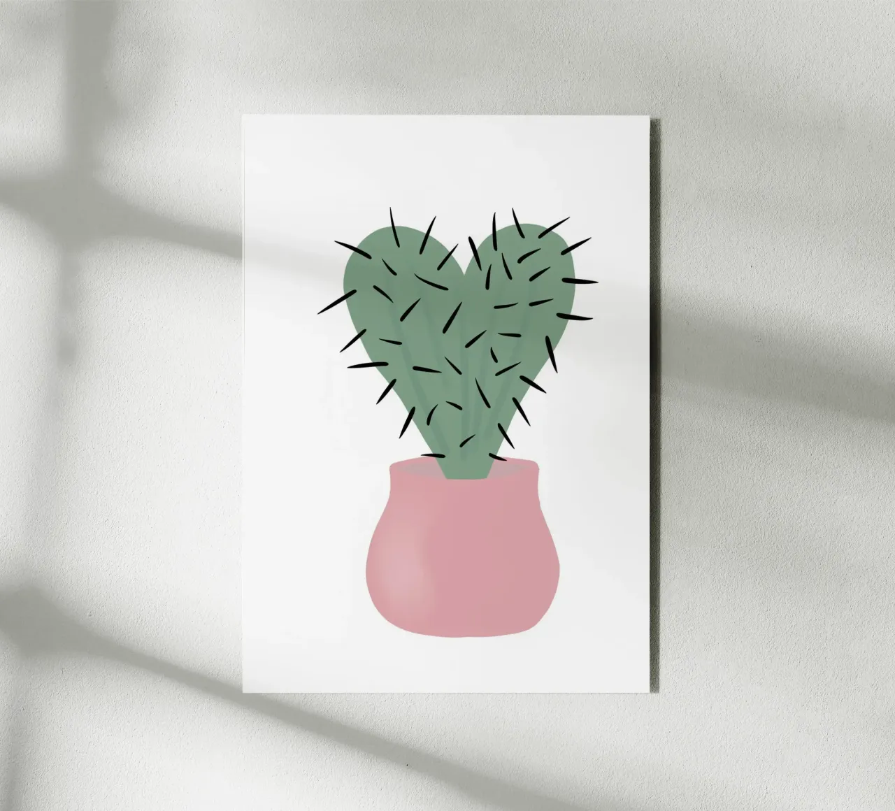 Poster rosa Hello Cute Cactus alluminio dibond da Mint Illustrations Pastels