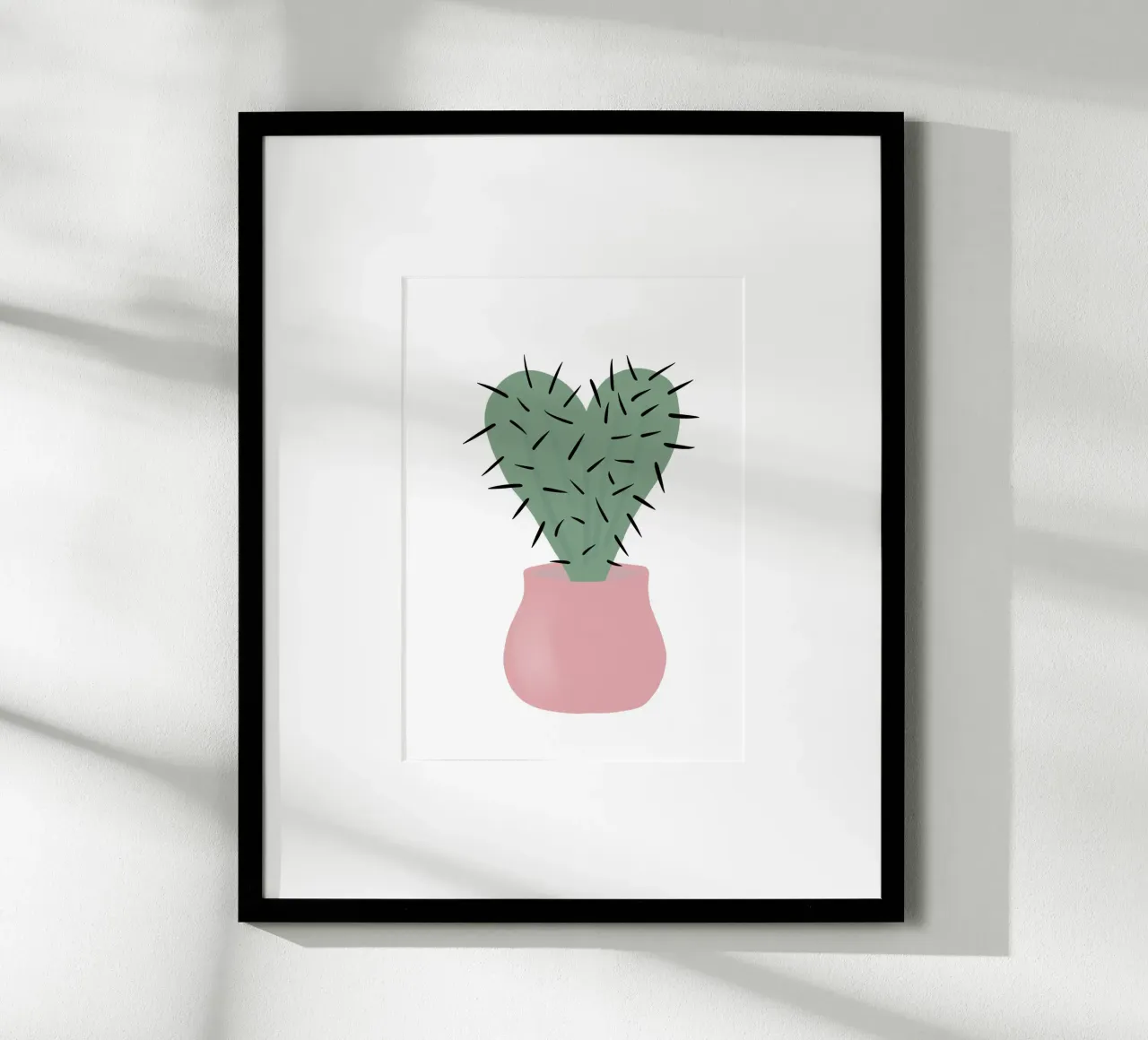 Poster rosa Hello Cute Cactus carta hahnemühle da Mint Illustrations Pastels