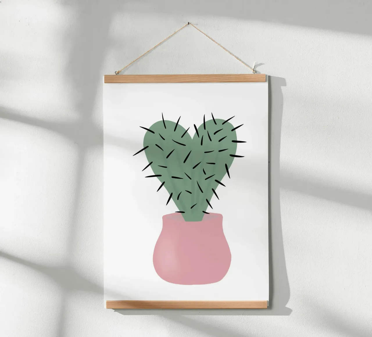 Poster rosa Hello Cute Cactus carta hahnemühle da Mint Illustrations Pastels
