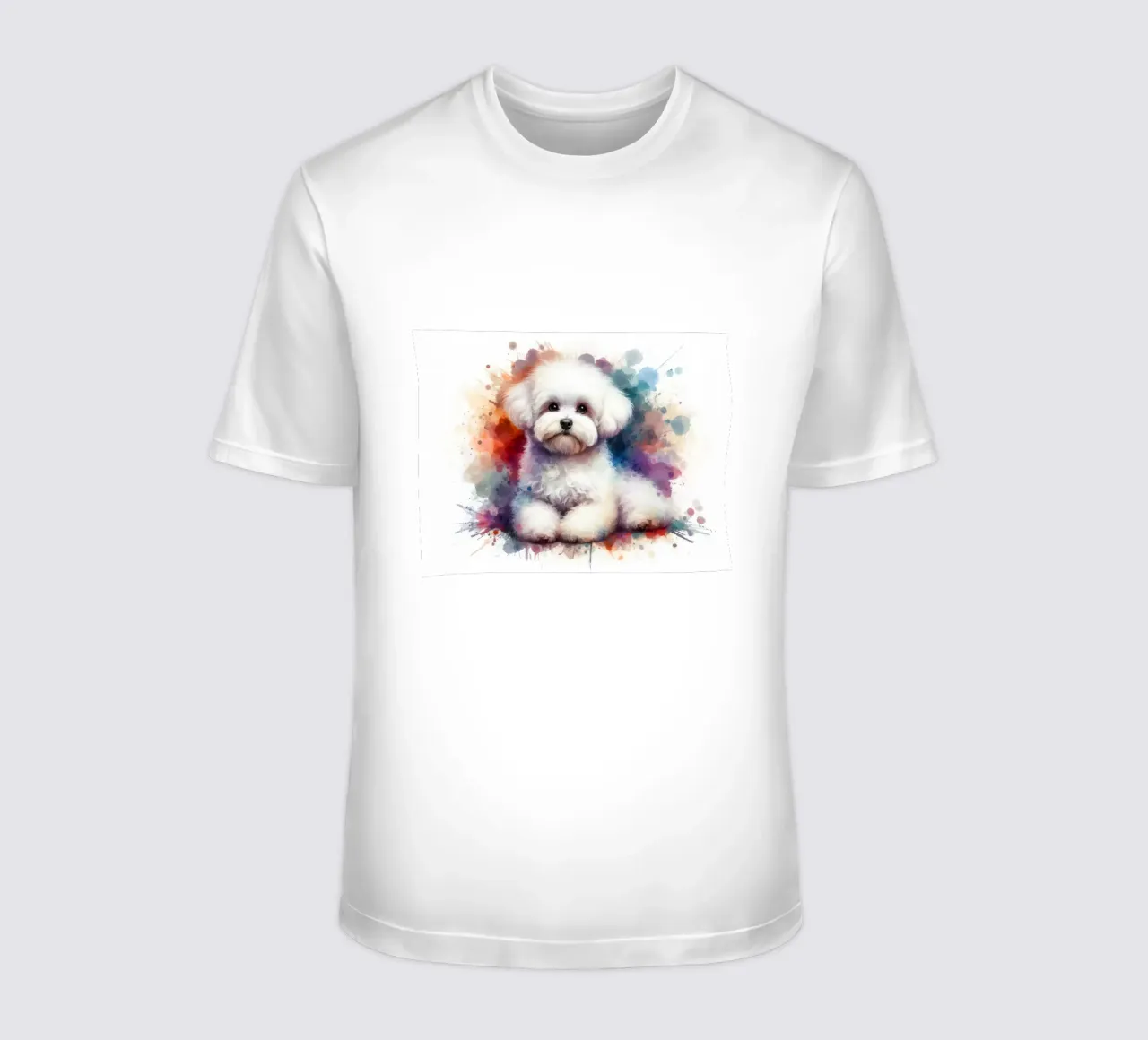 Cane bichon maltese in acquerello t-shirt da 🥝 KIWI STORE
