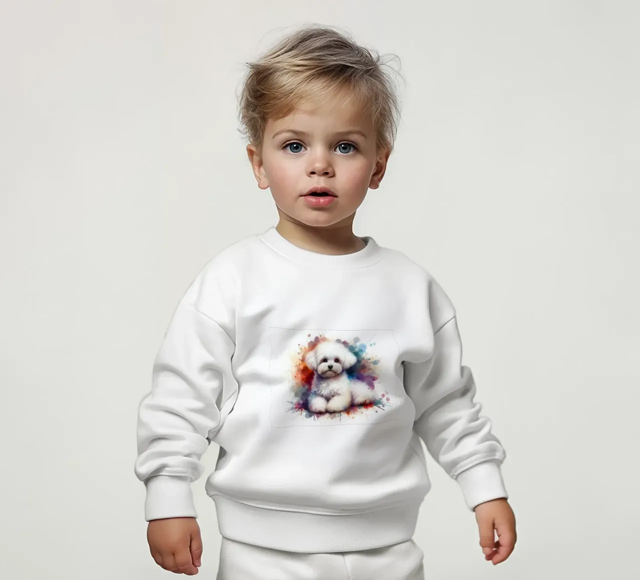 Cane bichon maltese in acquerello felpa neonato da 🥝 KIWI STORE