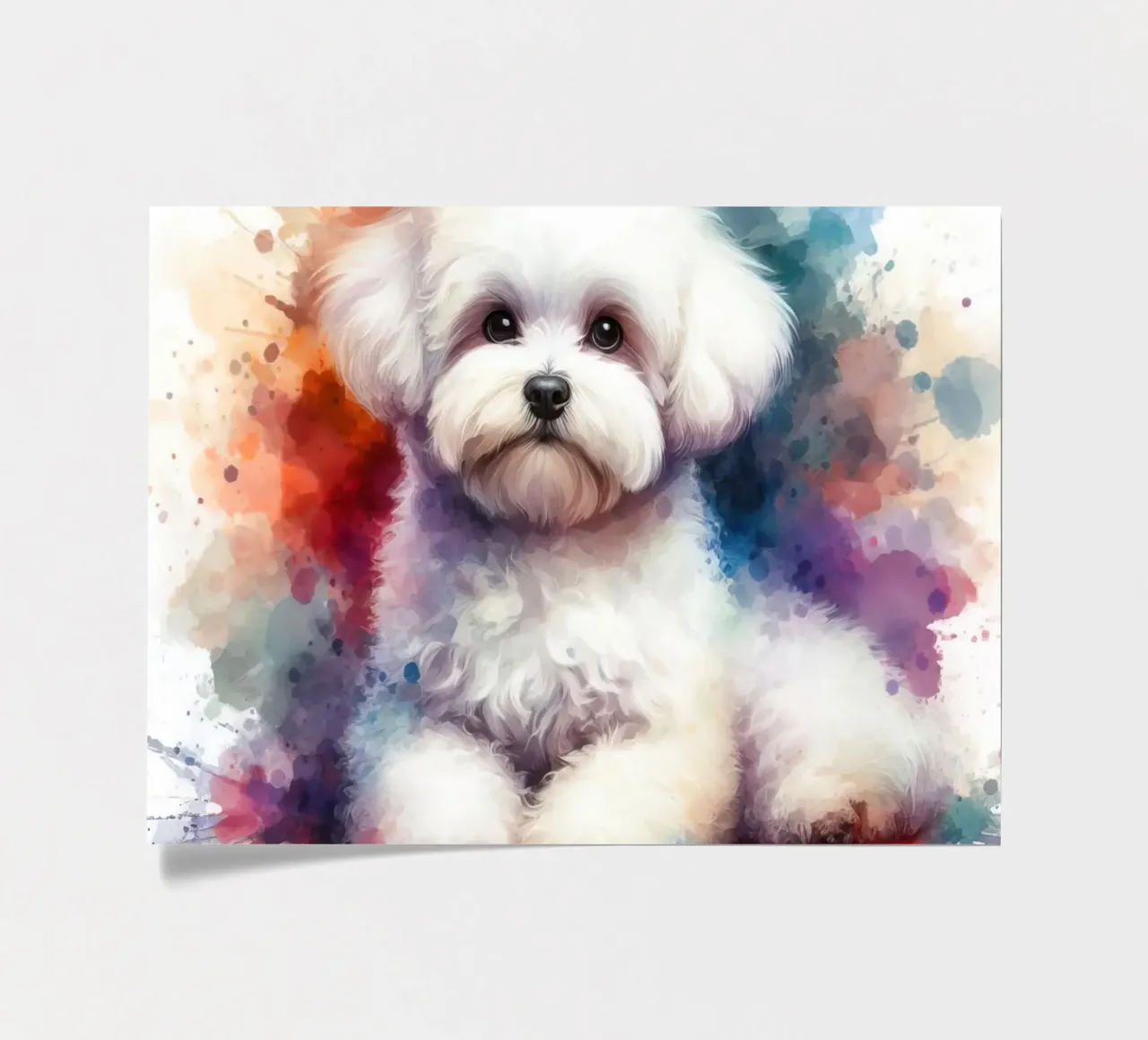 Bichon Maltese dog in watercolor sticker sheet by 🥝 KIWI STORE