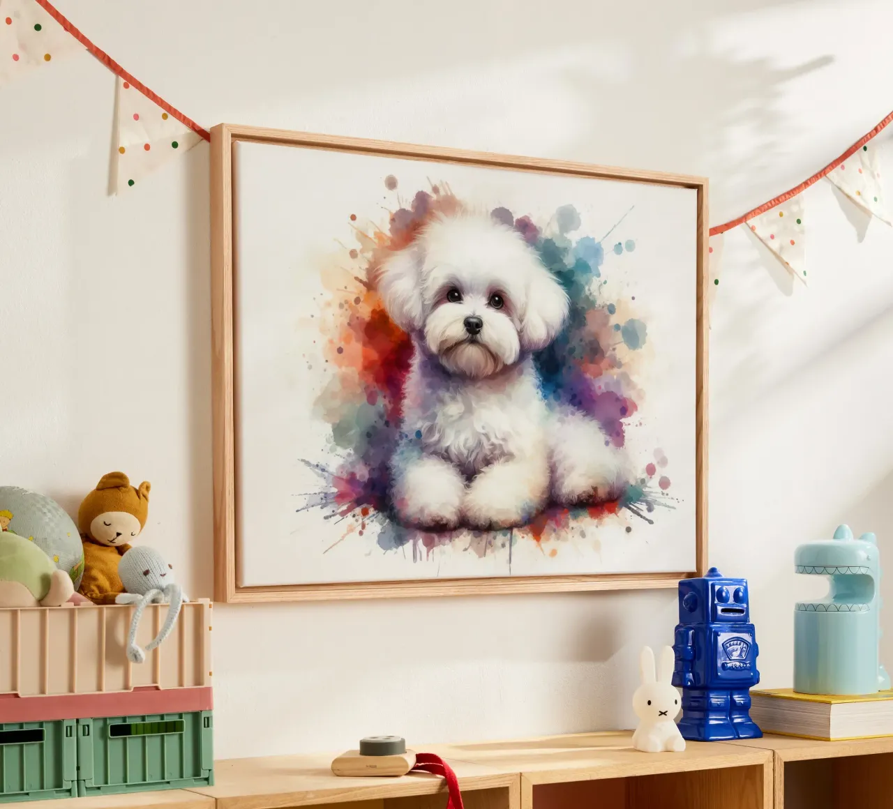 Cane bichon maltese in acquerello plexiglass da 🥝 KIWI STORE
