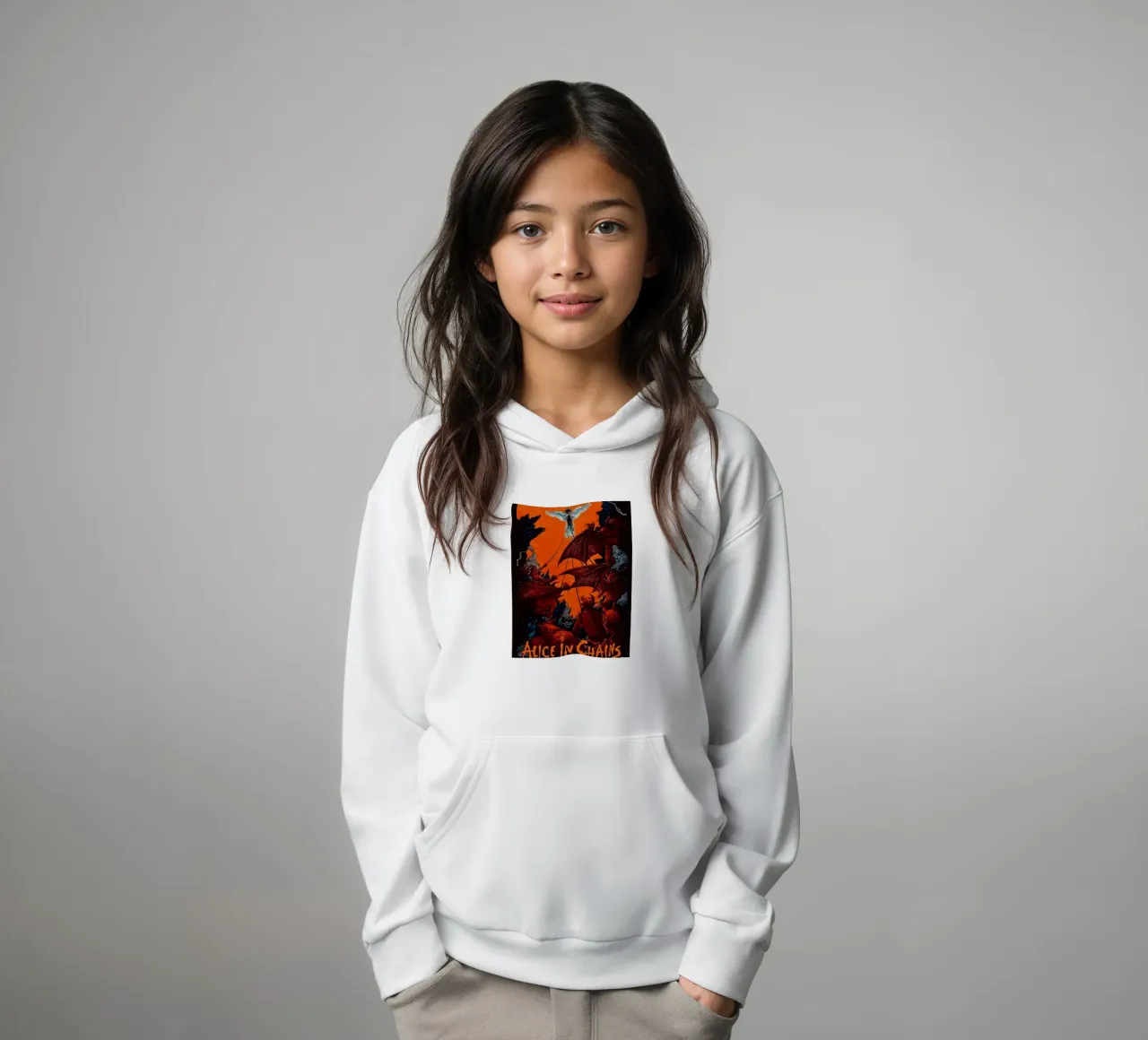 Alice in Chains band felpa bambino con cappuccio da vanhesling