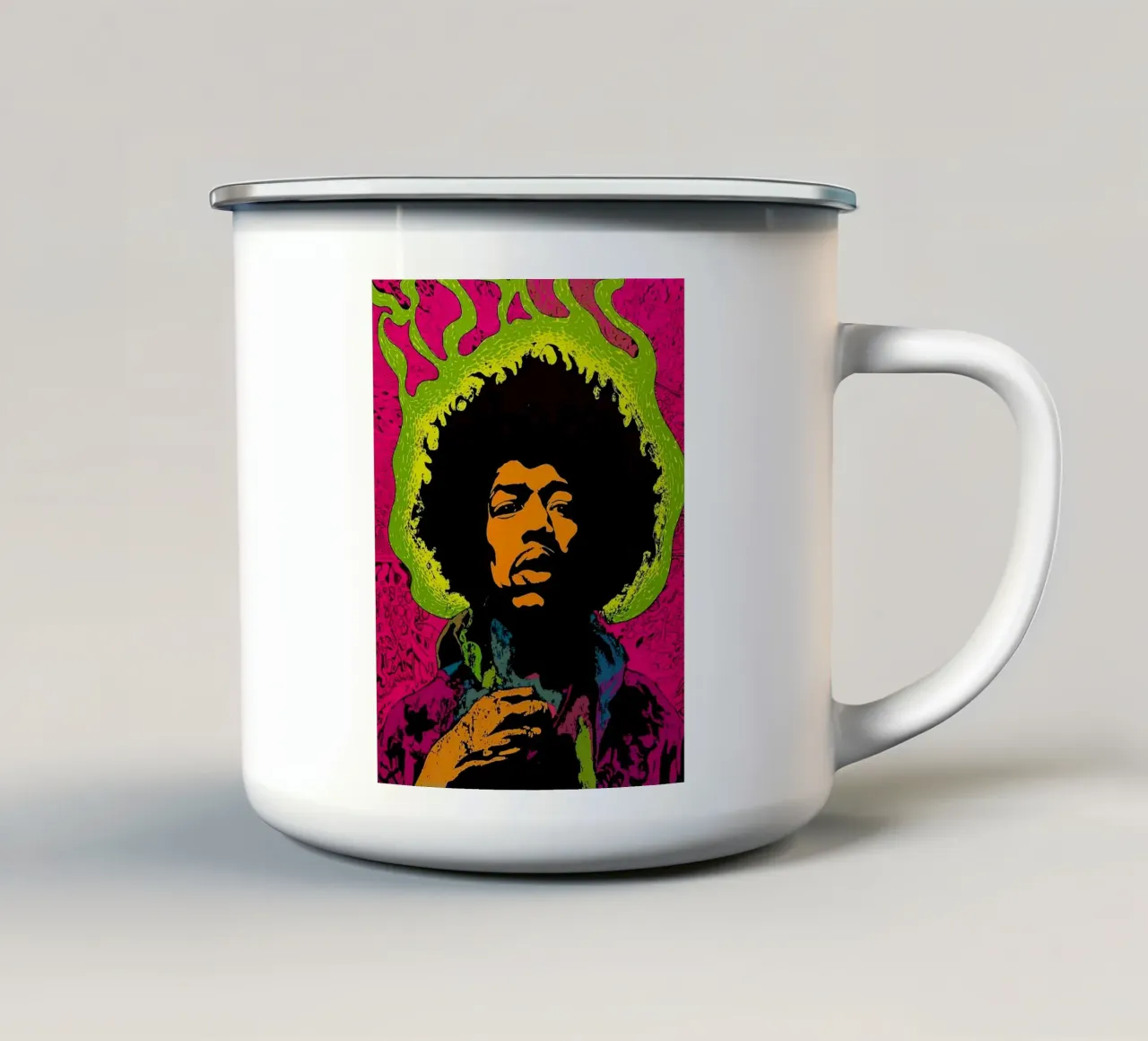 Jimi Hendrix tazza in smalto da vanhesling