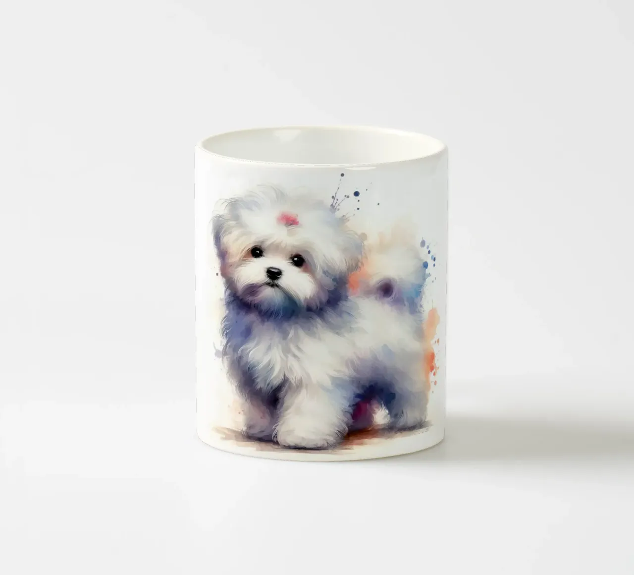 Ritratto di cucciolo maltese ad acquerello tazza in ceramica da 🥝 KIWI STORE