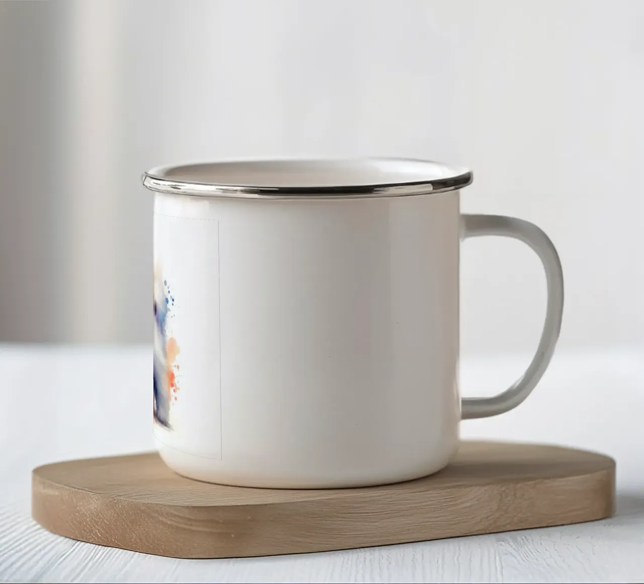 Ritratto di cucciolo maltese ad acquerello tazza in smalto da 🥝 KIWI STORE