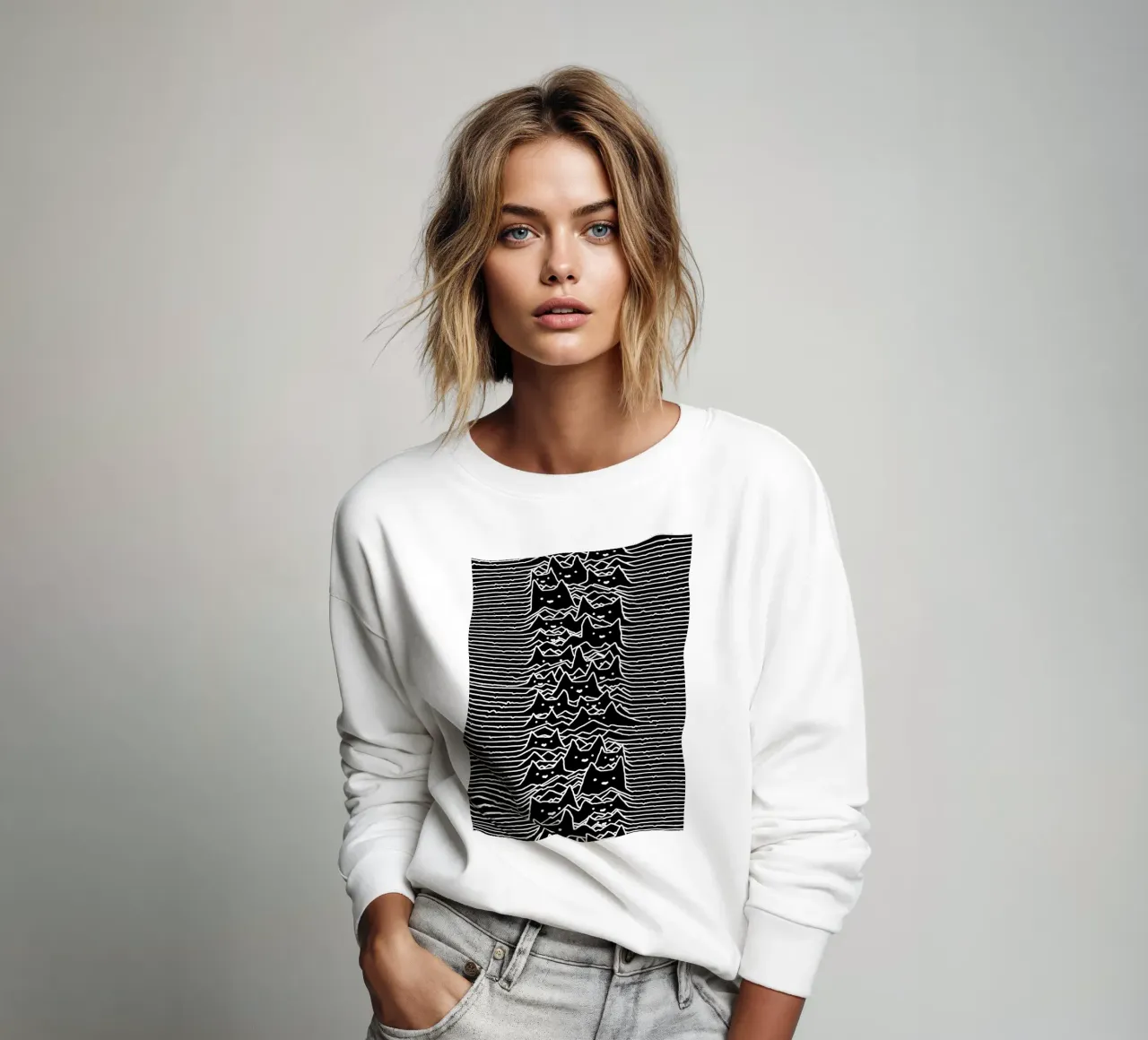 Cats And Waves Joy Division Kunst Sweatshirt von music soul