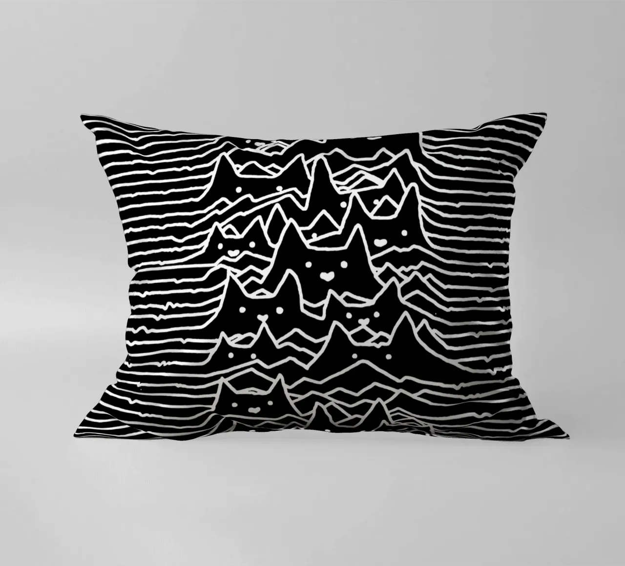 Cats And Waves Joy Division Art decorative cushion by music soul