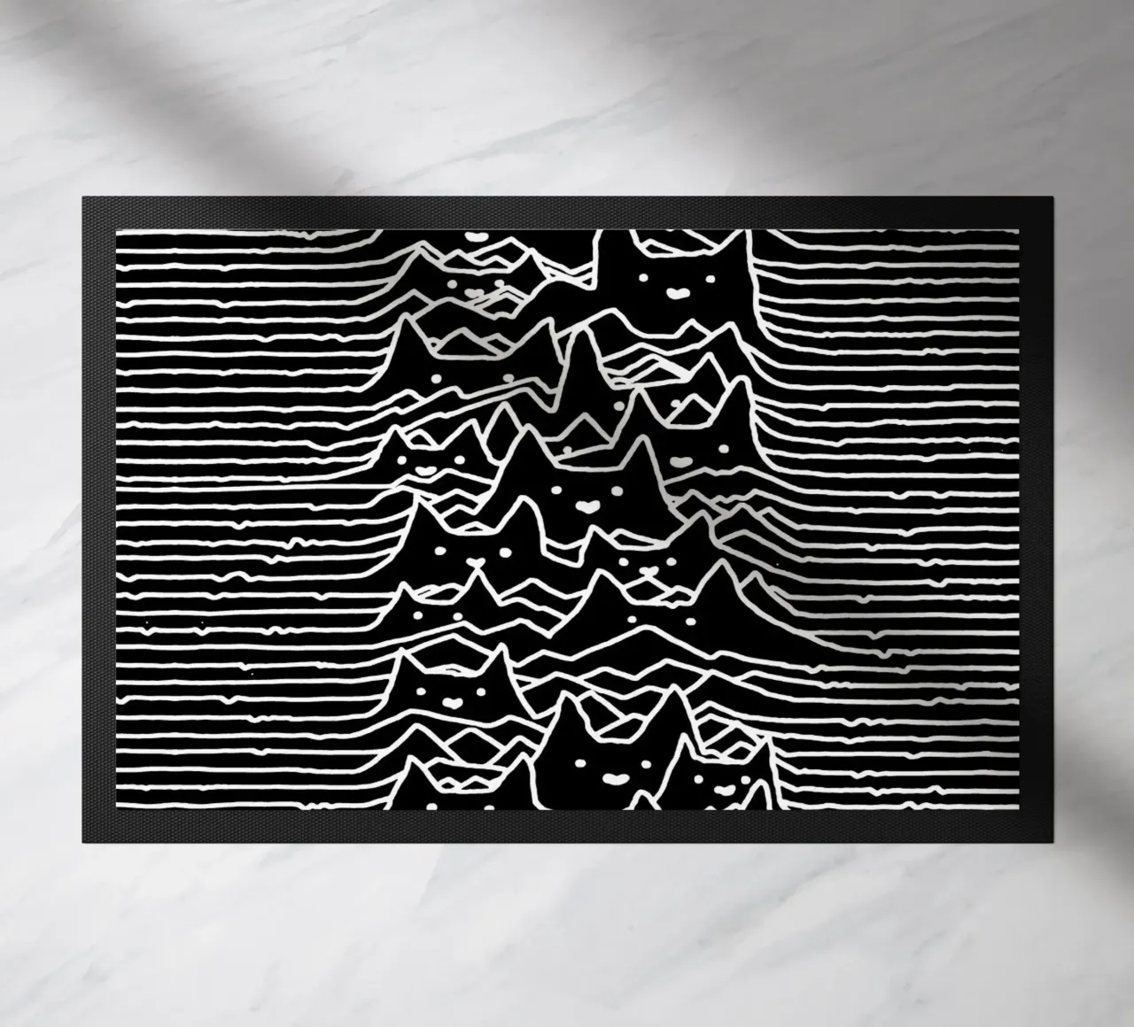 Cats And Waves Joy Division Art doormat by music soul