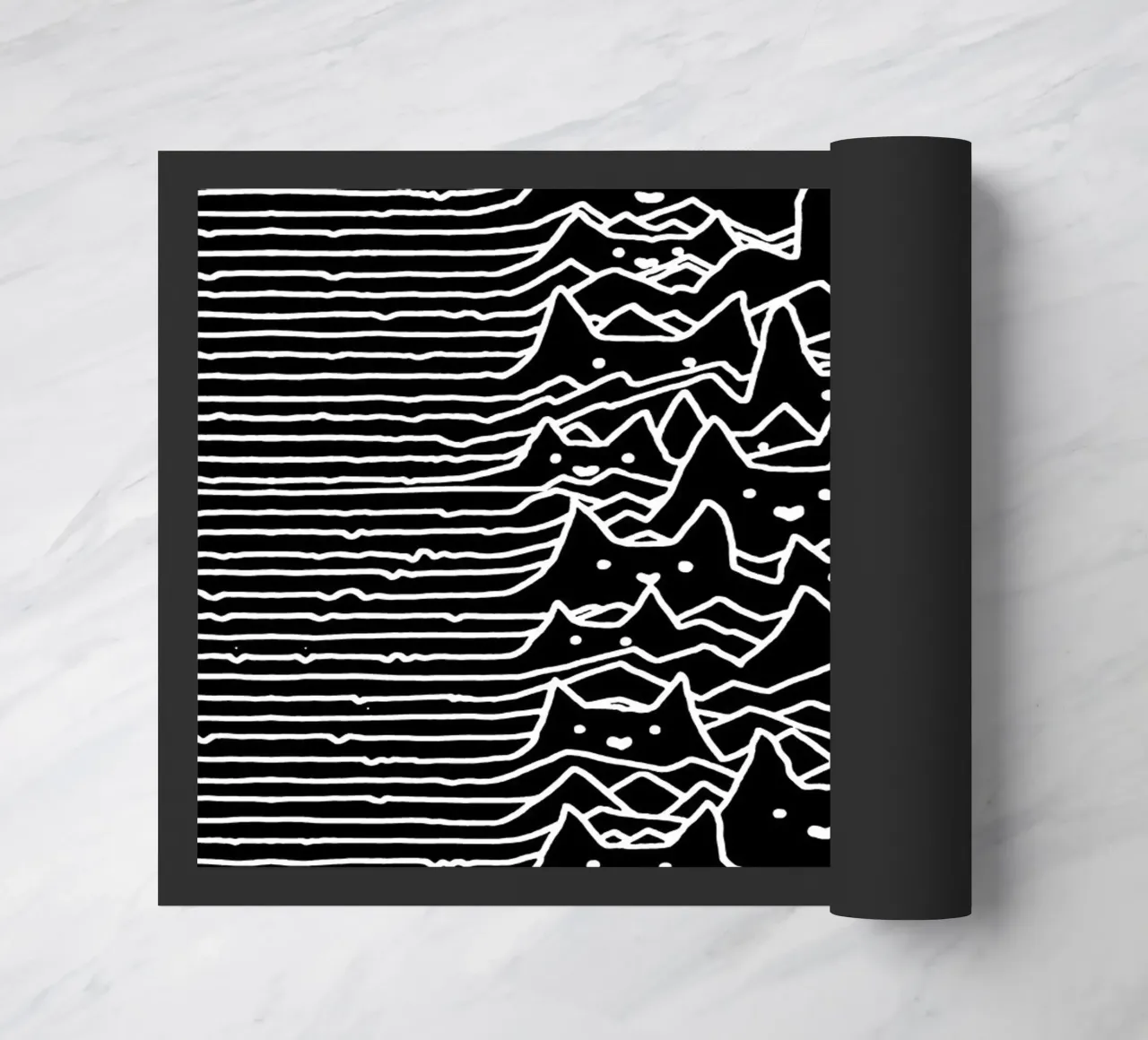 Cats And Waves Joy Division Art doormat by music soul