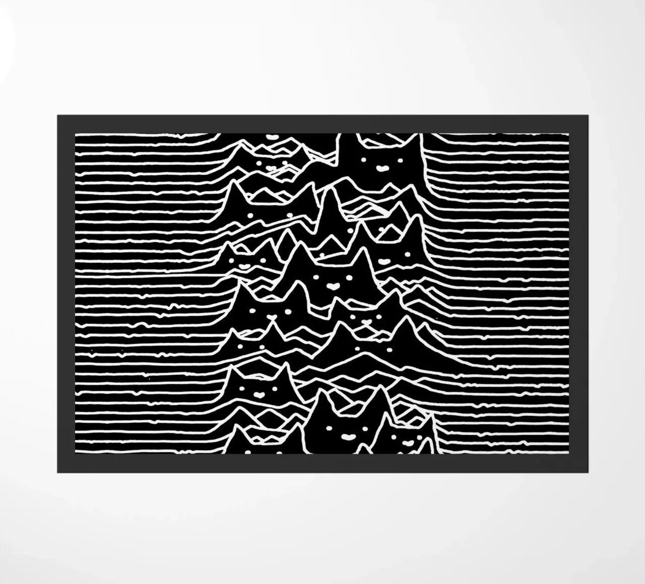 Cats And Waves Joy Division Art doormat by music soul