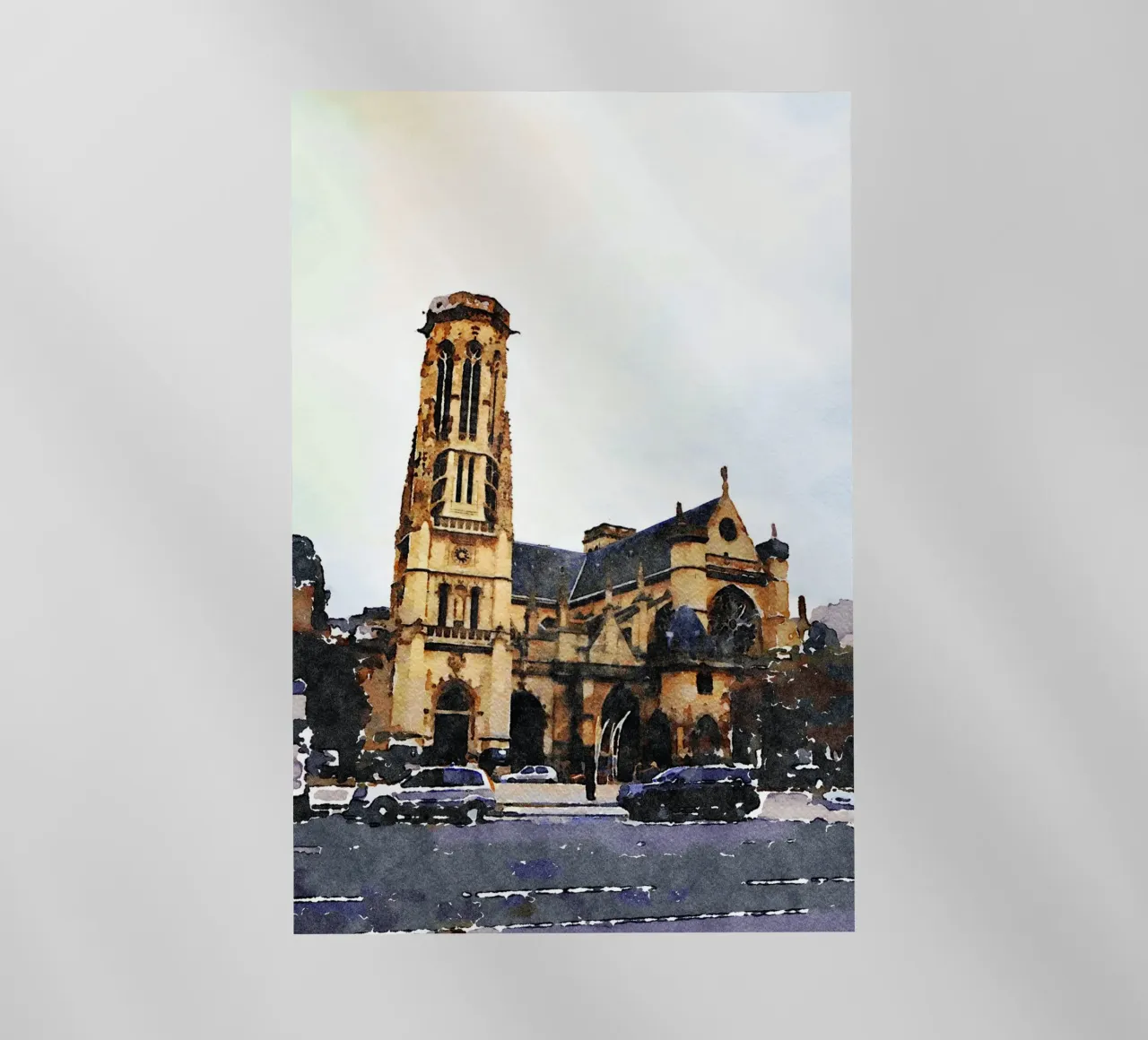 Una chiesa a Parigi pellicola backlit da Massimo Frascogna