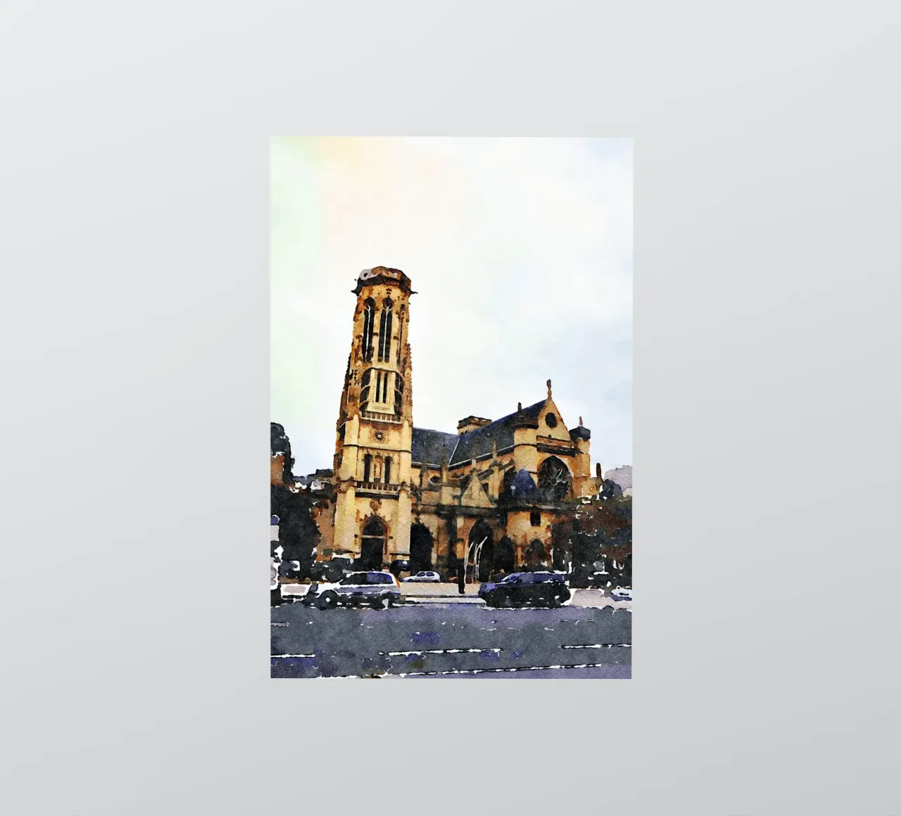 Eine Kirche in Paris Sticker von Massimo Frascogna