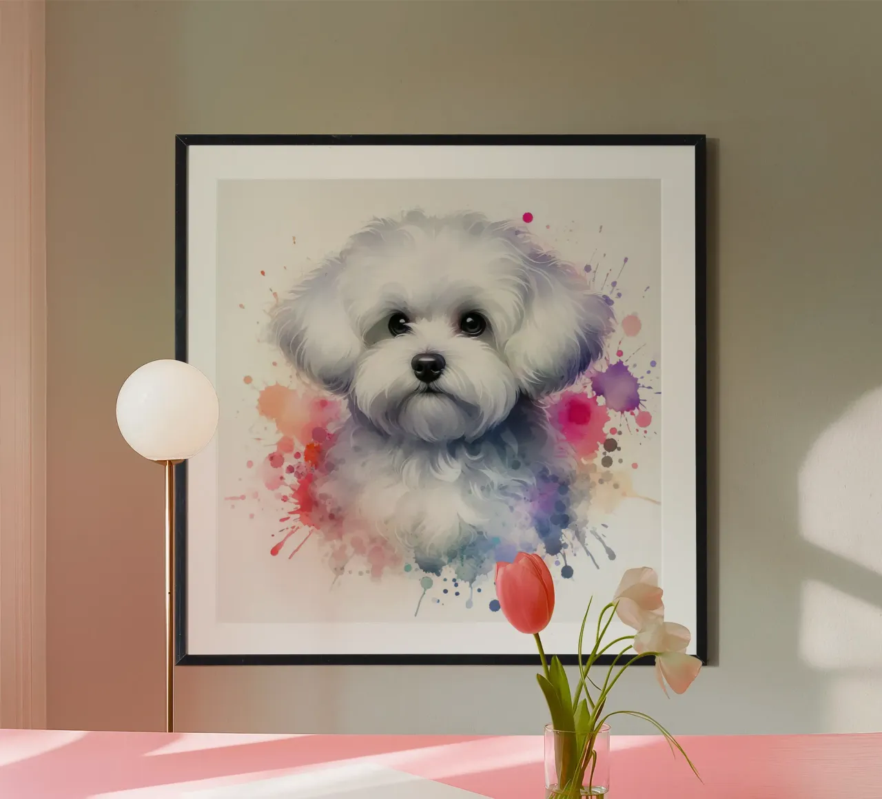 Ritratto di cucciolo maltese ad acquerello carta hahnemühle da 🥝 KIWI STORE
