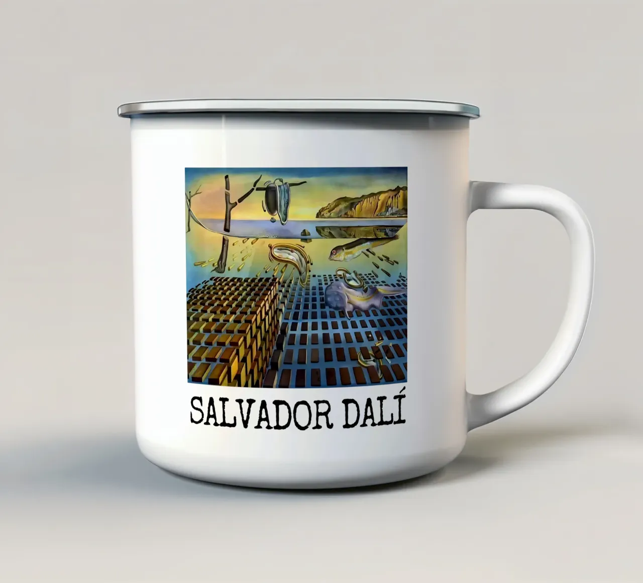 The Disintegration of the Persistence of Memory enamel mug by careytowne1