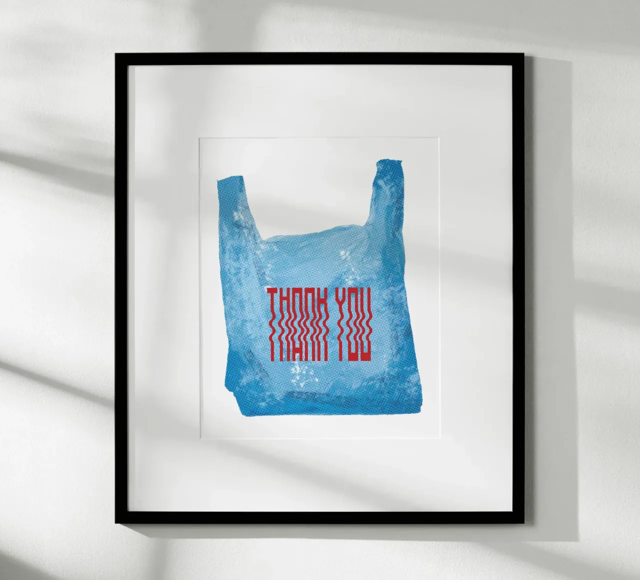 sac de courses en plastique vintage thank you poster avec cadre en plastique de morphinaeblue