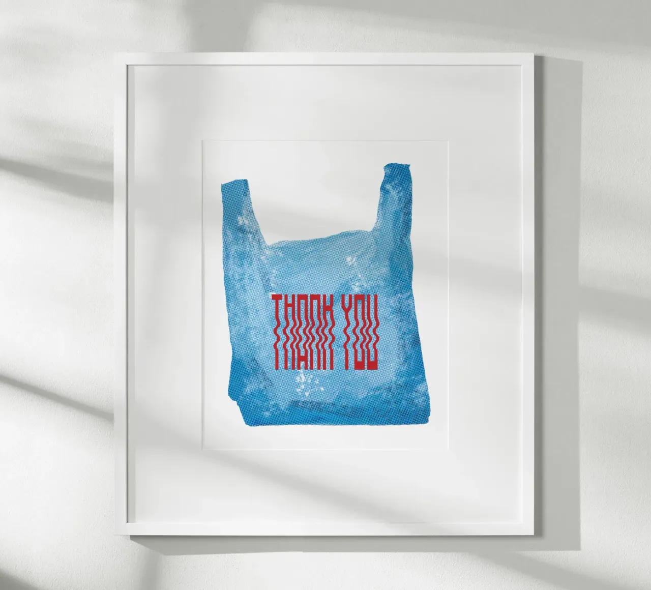 sac de courses en plastique vintage thank you poster avec cadre en plastique de morphinaeblue
