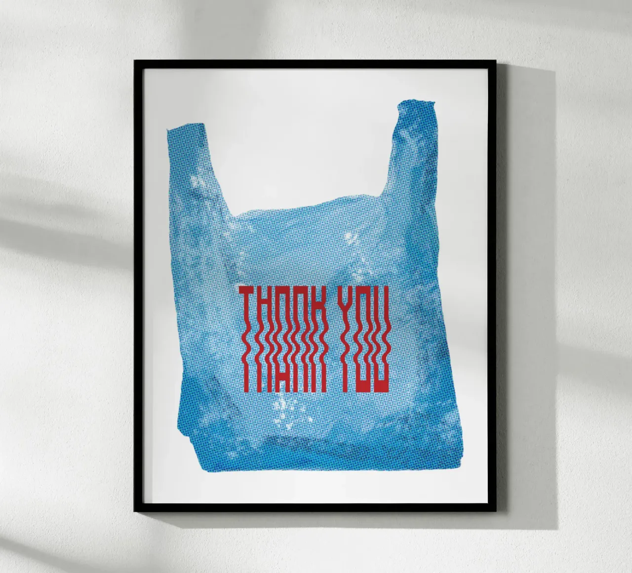 sac de courses en plastique vintage thank you poster avec cadre en plastique de morphinaeblue