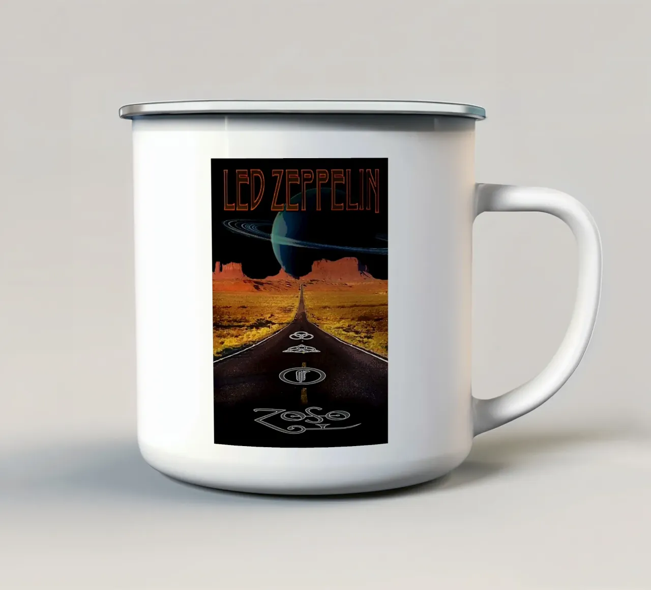 Le groupe Led Zeppelin mug en émail de vanhesling