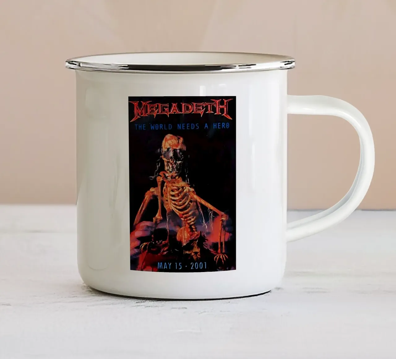 megadeth band tazza in smalto da vanhesling
