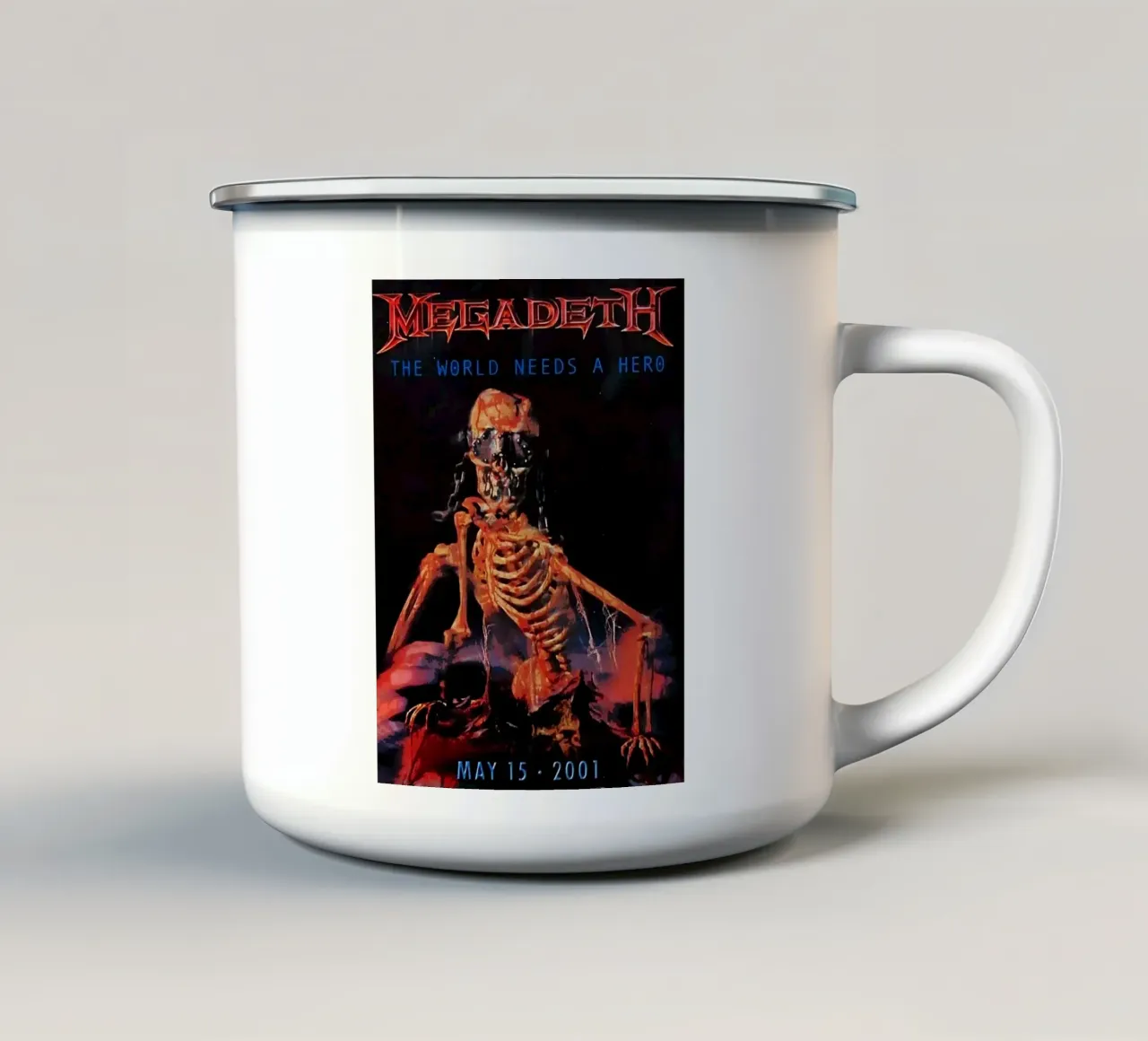 megadeth band tazza in smalto da vanhesling