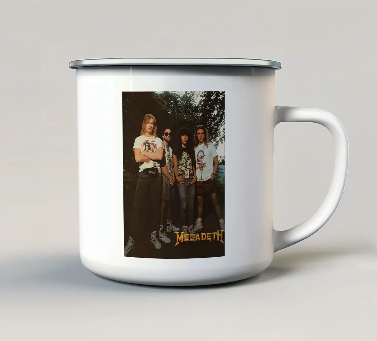 megadeth band tazza in smalto da vanhesling